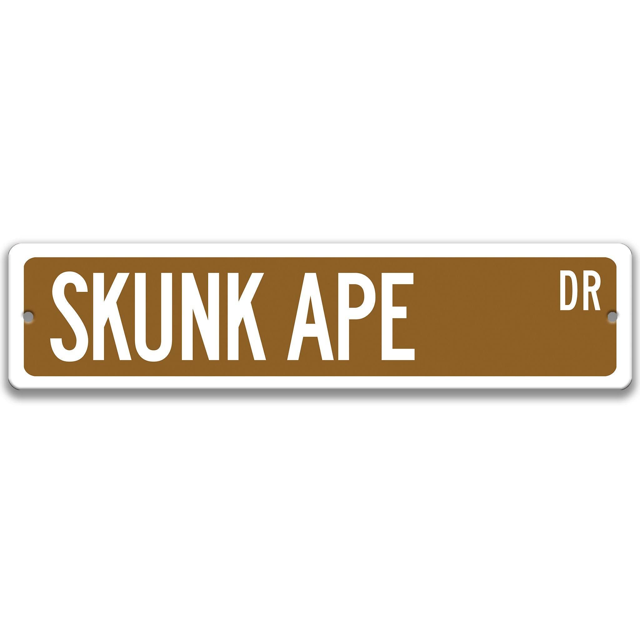 Skunk Ape Metal Street Sign