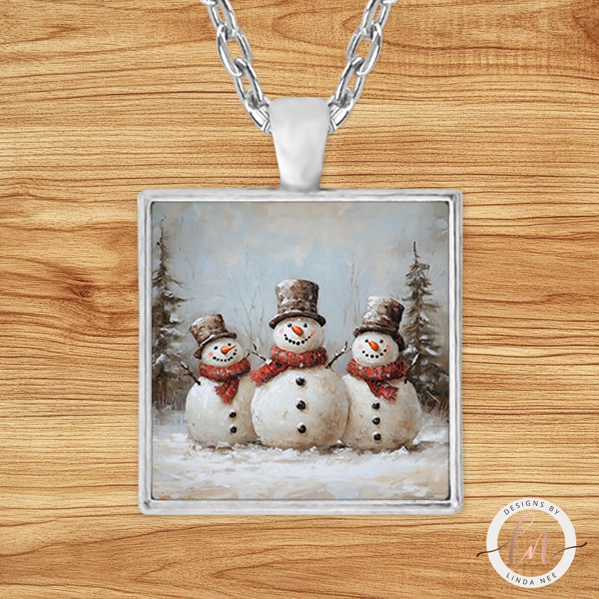 Snowman Pendant Necklace - Christmas Jewelry for Hergifts