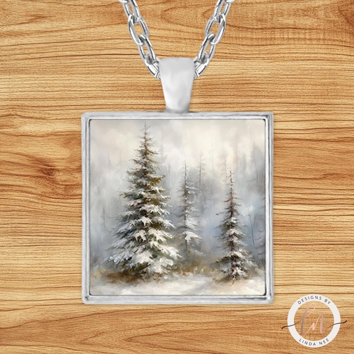 Pine Tree Necklace - Evergreen Winter Nature PendantDesigns by Linda Nee