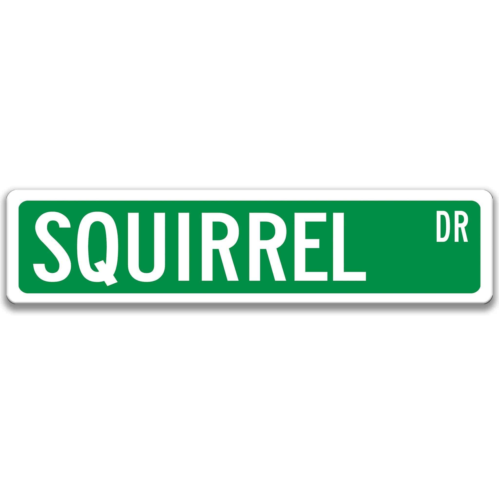 Squirrel Metal Street Sign