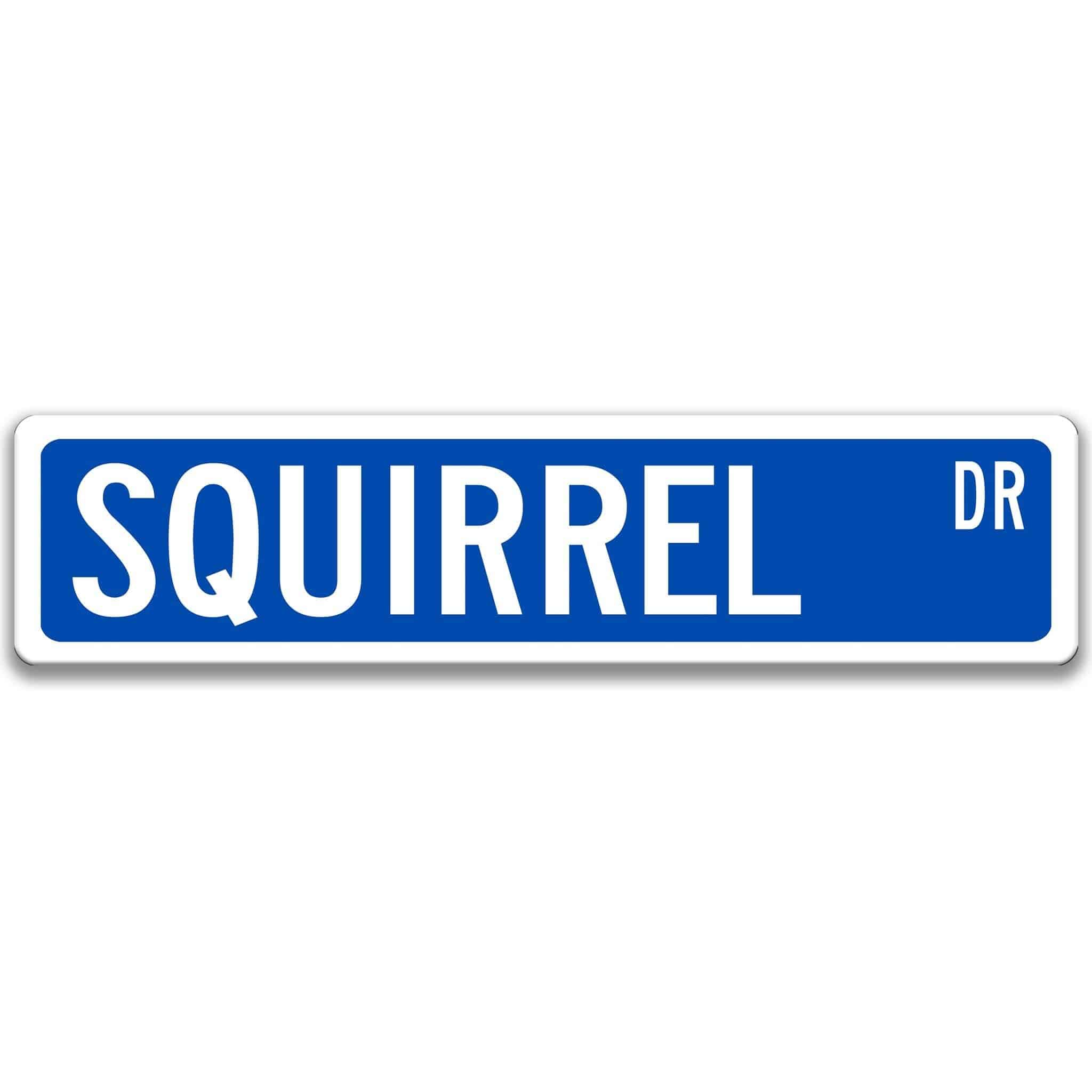 Squirrel Metal Street Sign