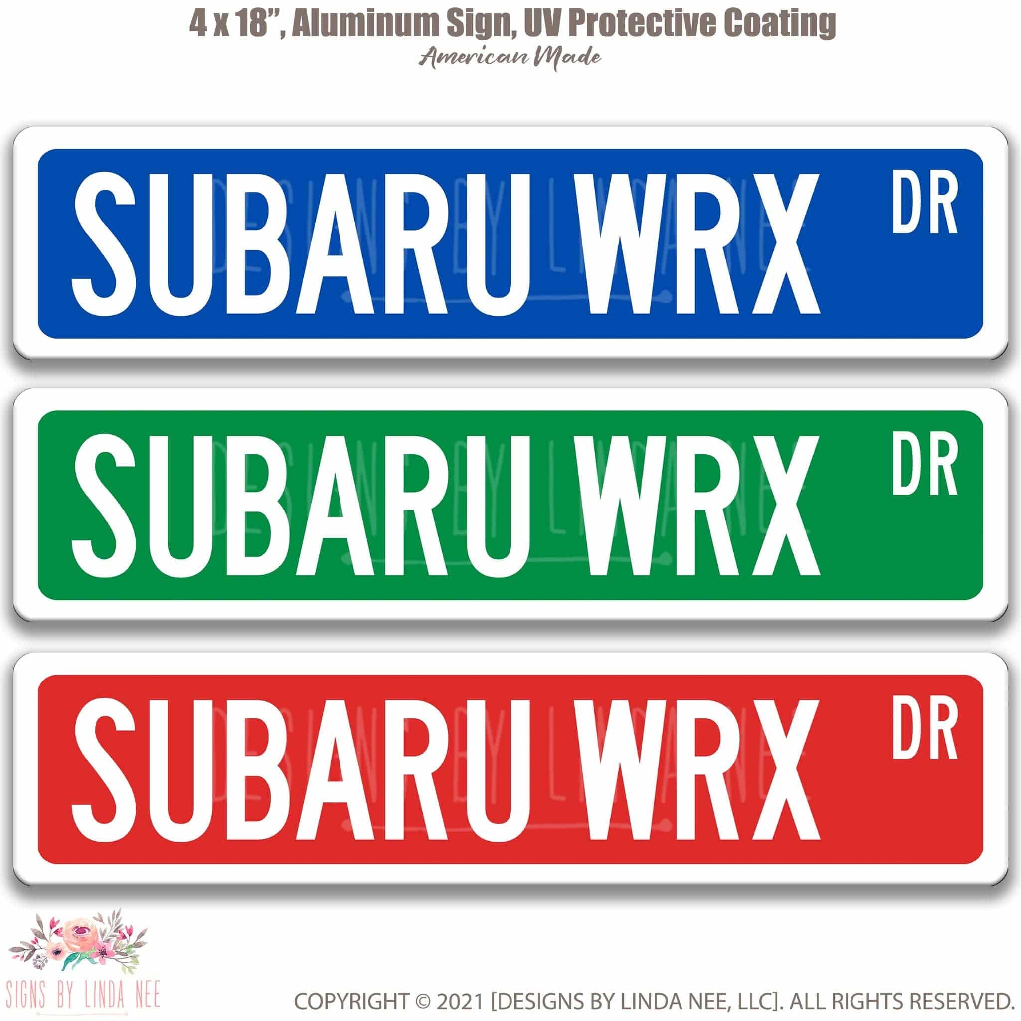 Subaru WRX Metal Street Sign