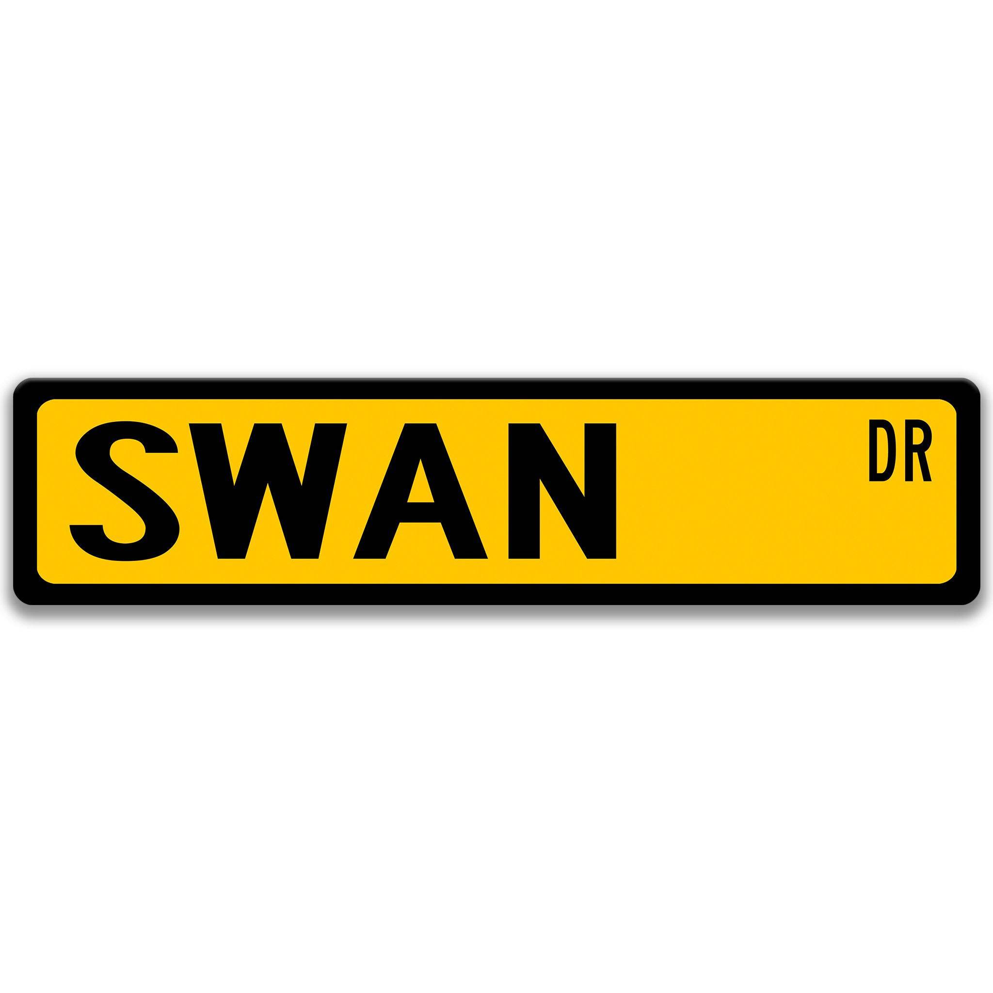 Swan Metal Street Sign