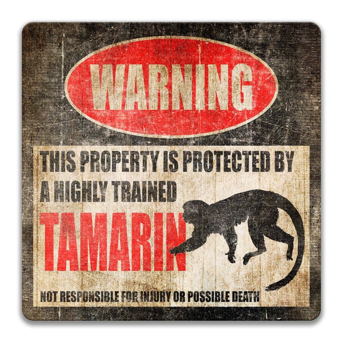 Tamarin Monkey Warning Sign