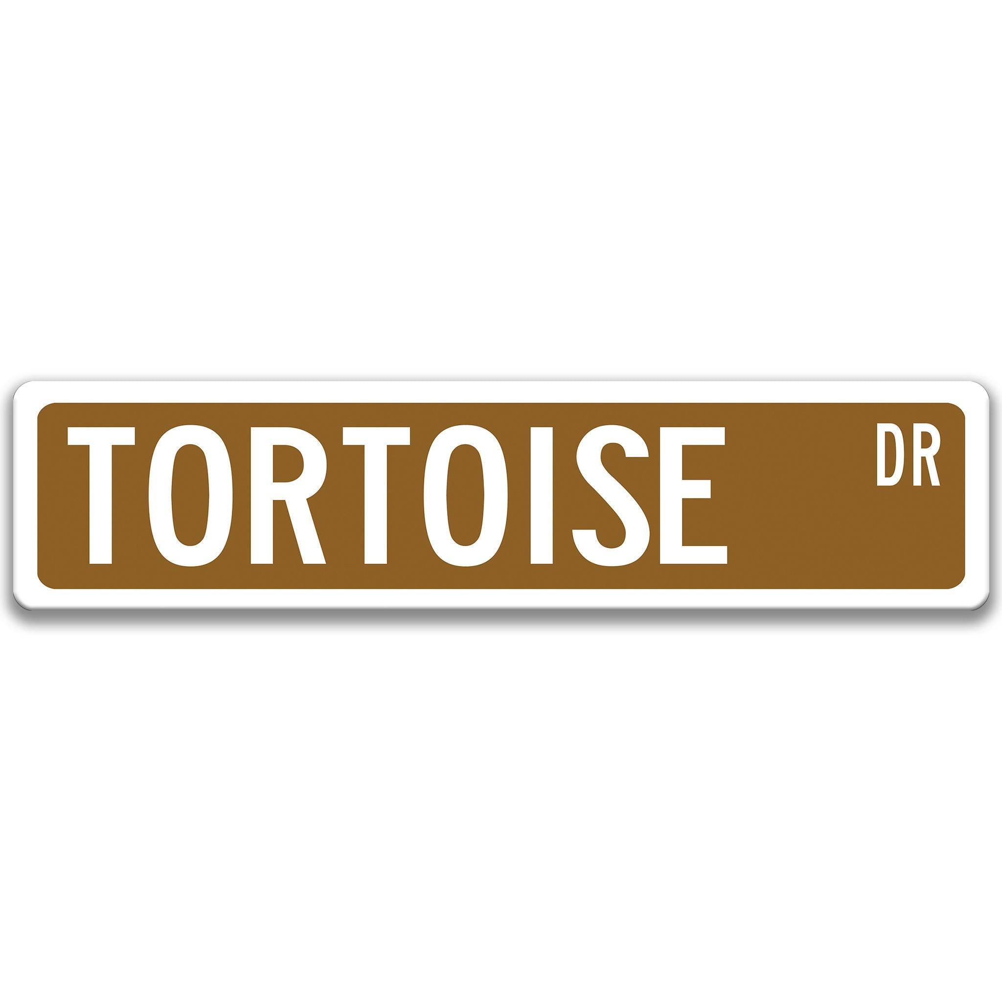 Tortoise Metal Street Sign