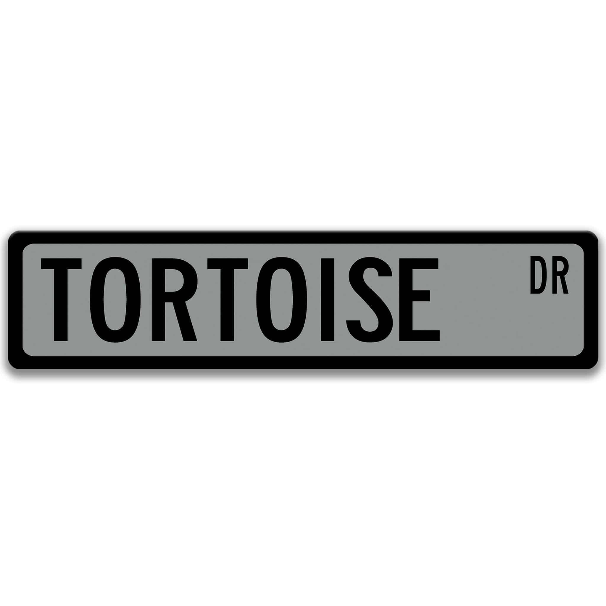 Tortoise Metal Street Sign
