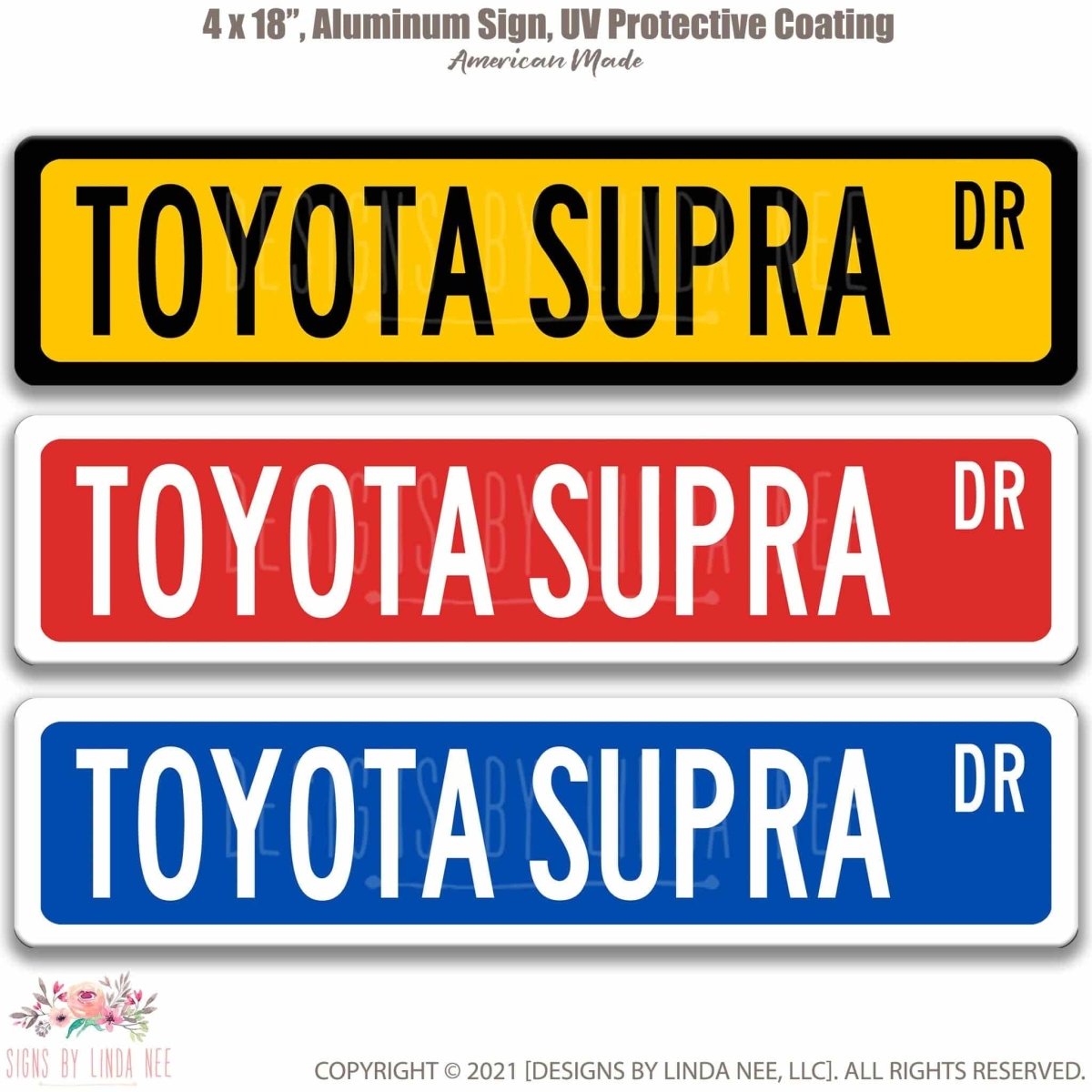 Toyota Supra Street Sign - Garage Decor & Auto AccessoriesDesigns by Linda Nee
