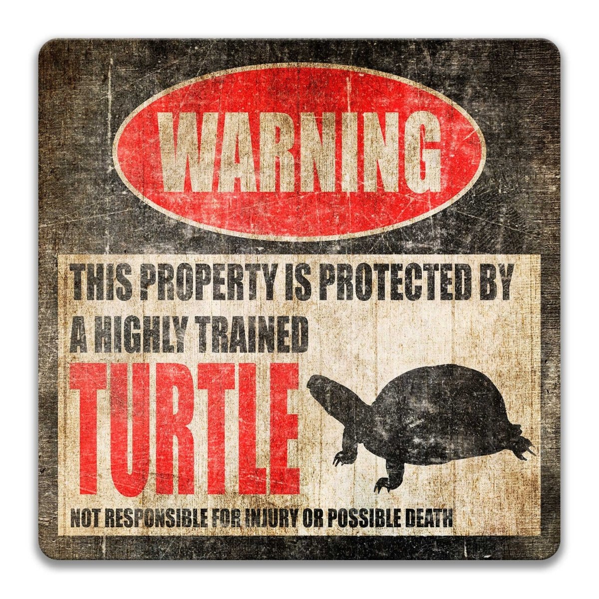 Turtle Property Warning Metal Sign