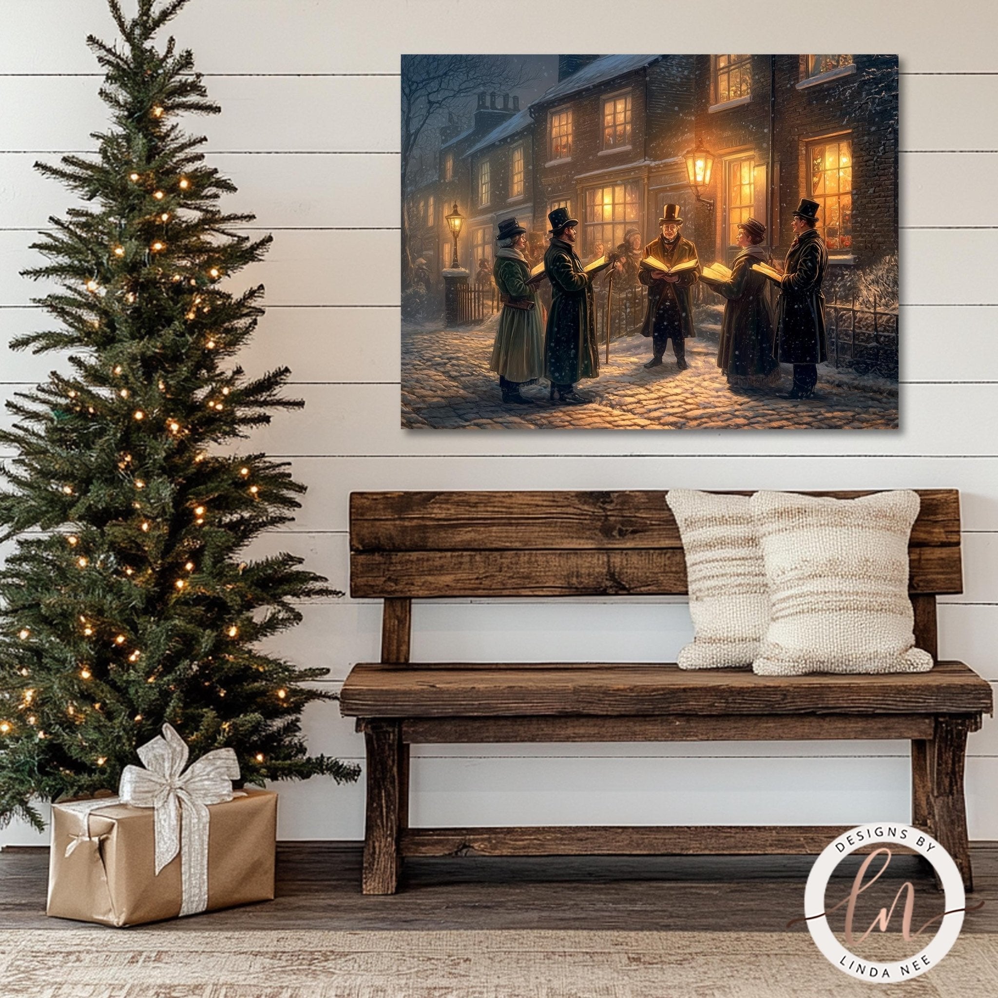 Victorian Christmas Carolers - Vintage Winter Wall Art