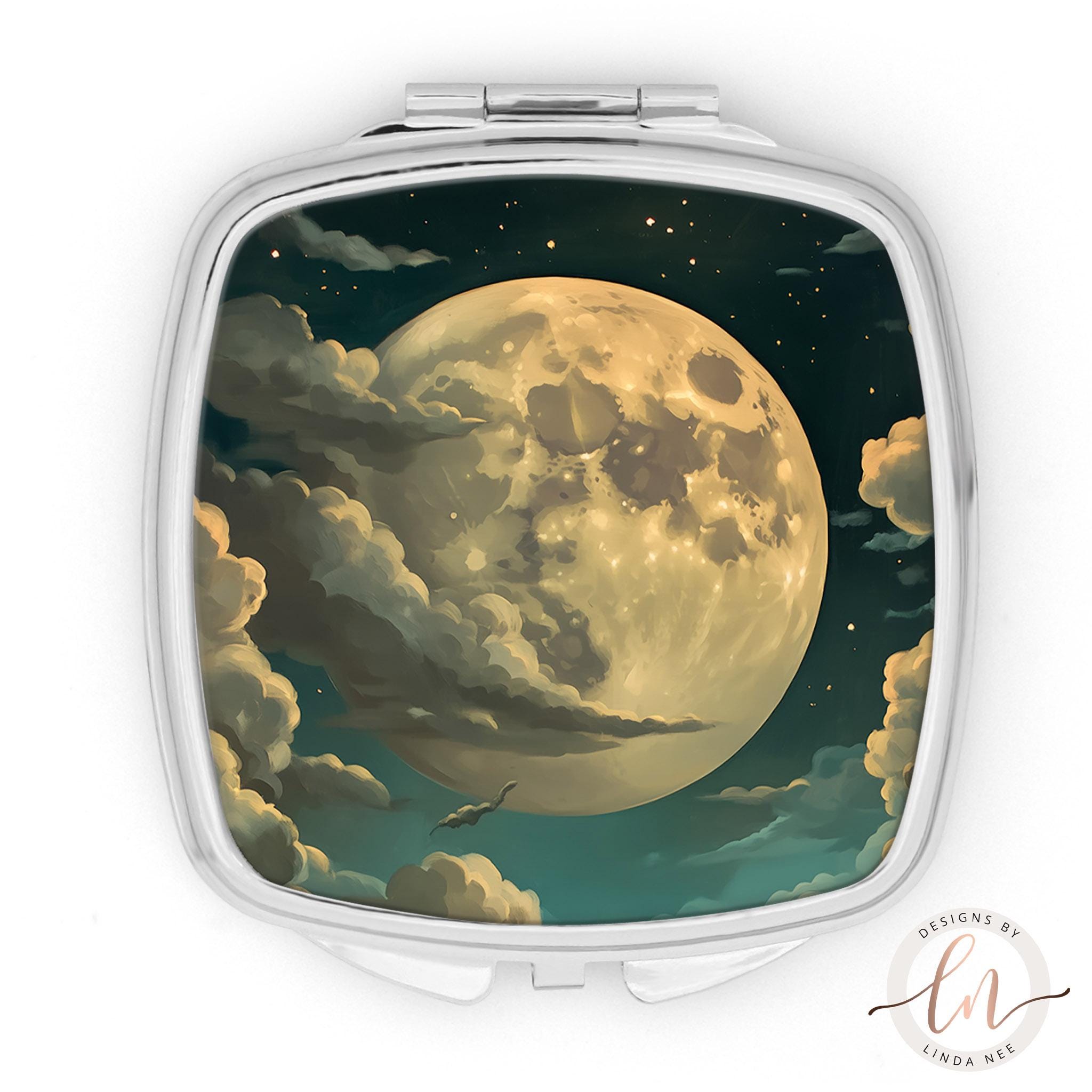 Vintage Celestial Compact Mirror - Gothic Dark Academia