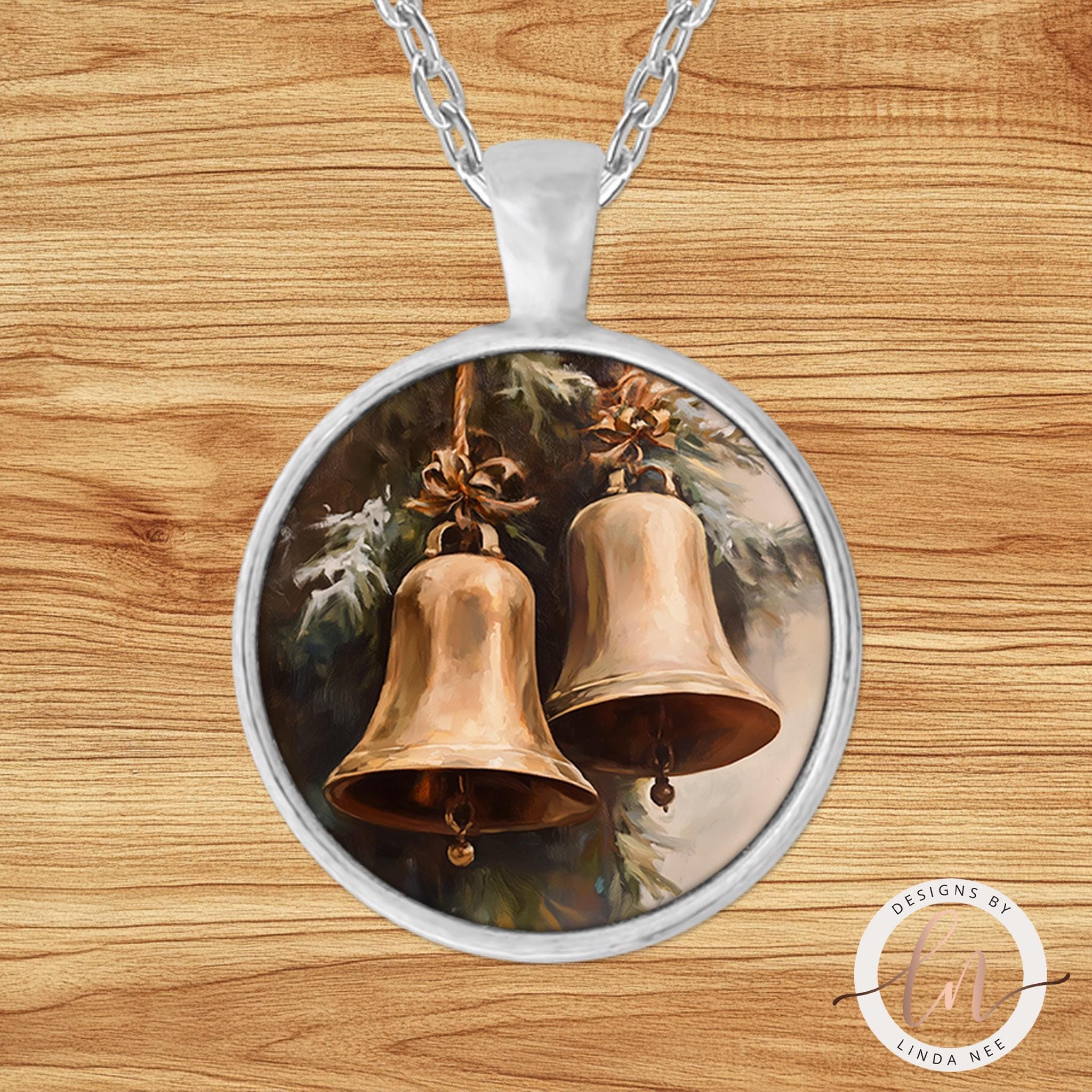Vintage Christmas Bells Necklace - Holiday Music Pendantgifts