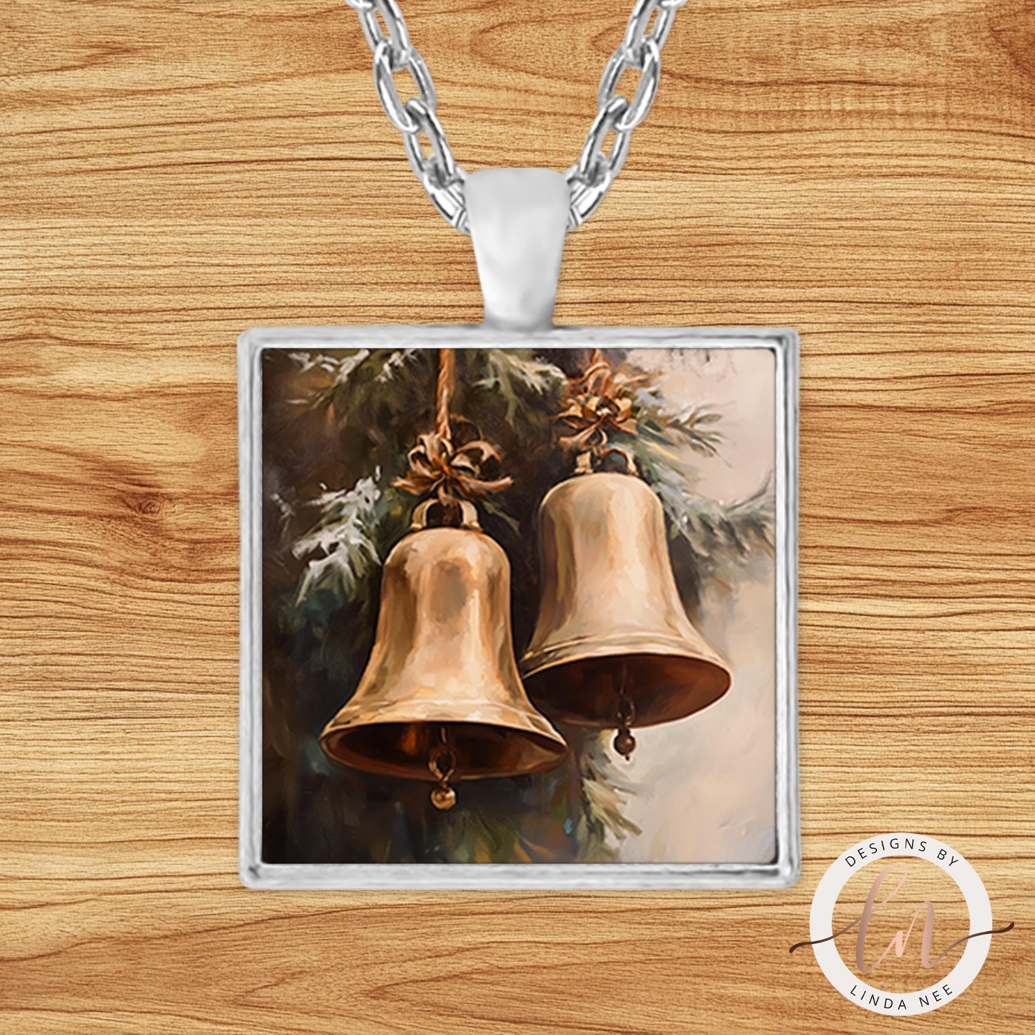 Vintage Christmas Bells Necklace - Holiday Music Pendantgifts