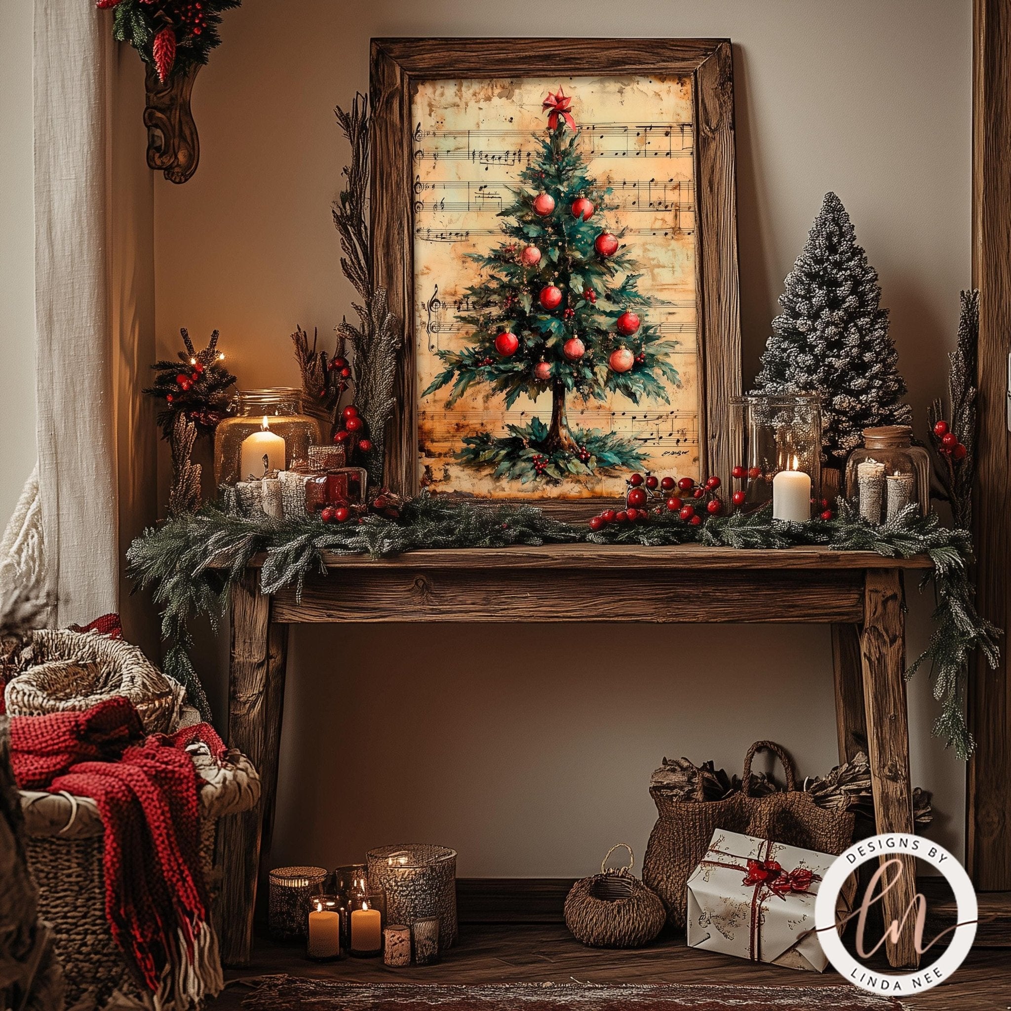 Vintage Christmas Sheet Music Art - Metal & Fine Art Print