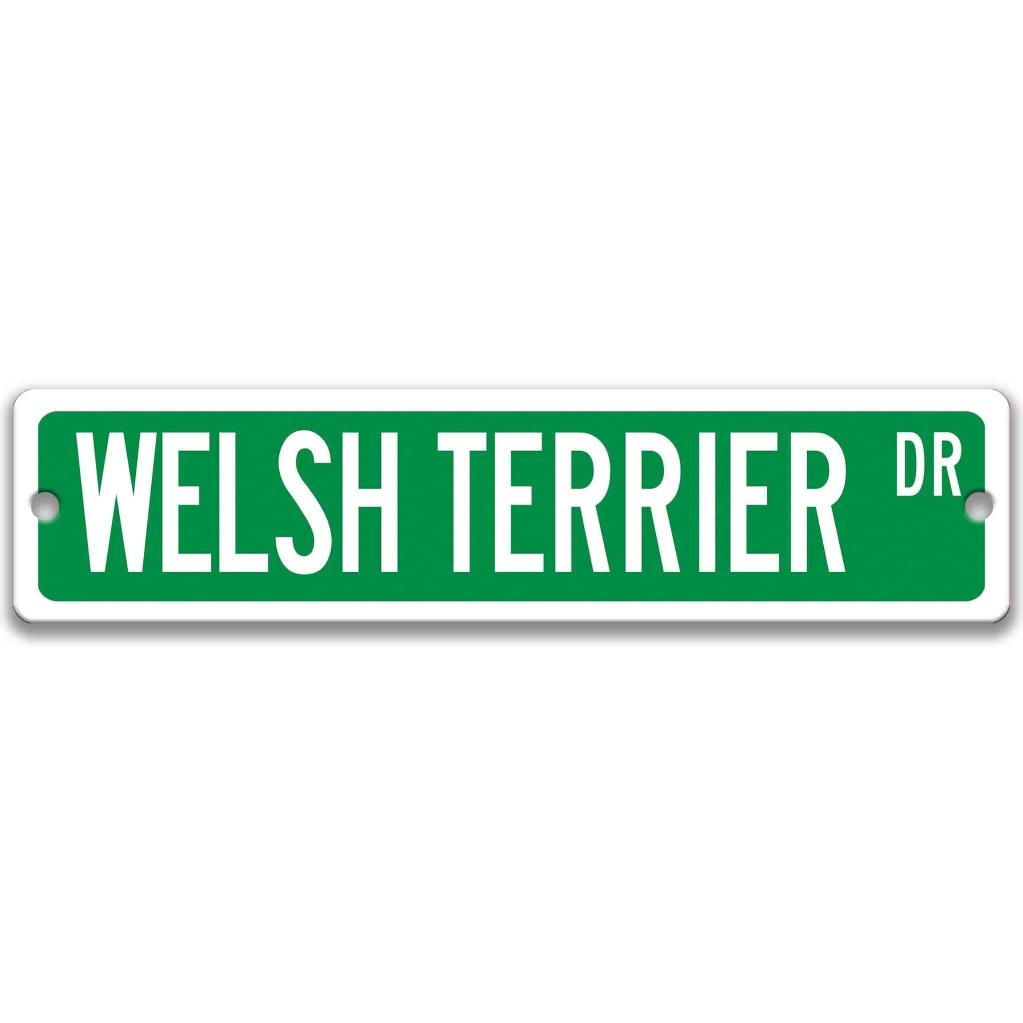 Welsh Terrier Dog Metal Street Sign