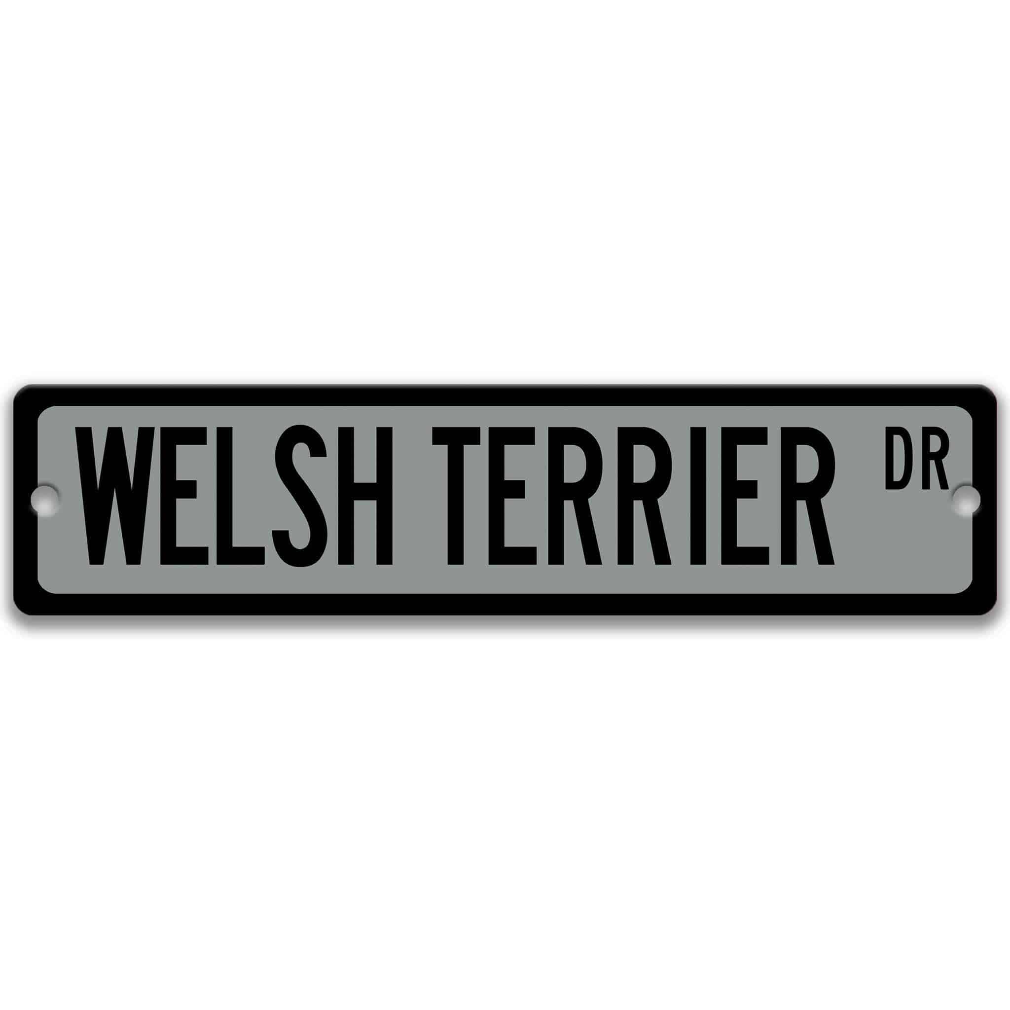 Welsh Terrier Dog Metal Street Sign