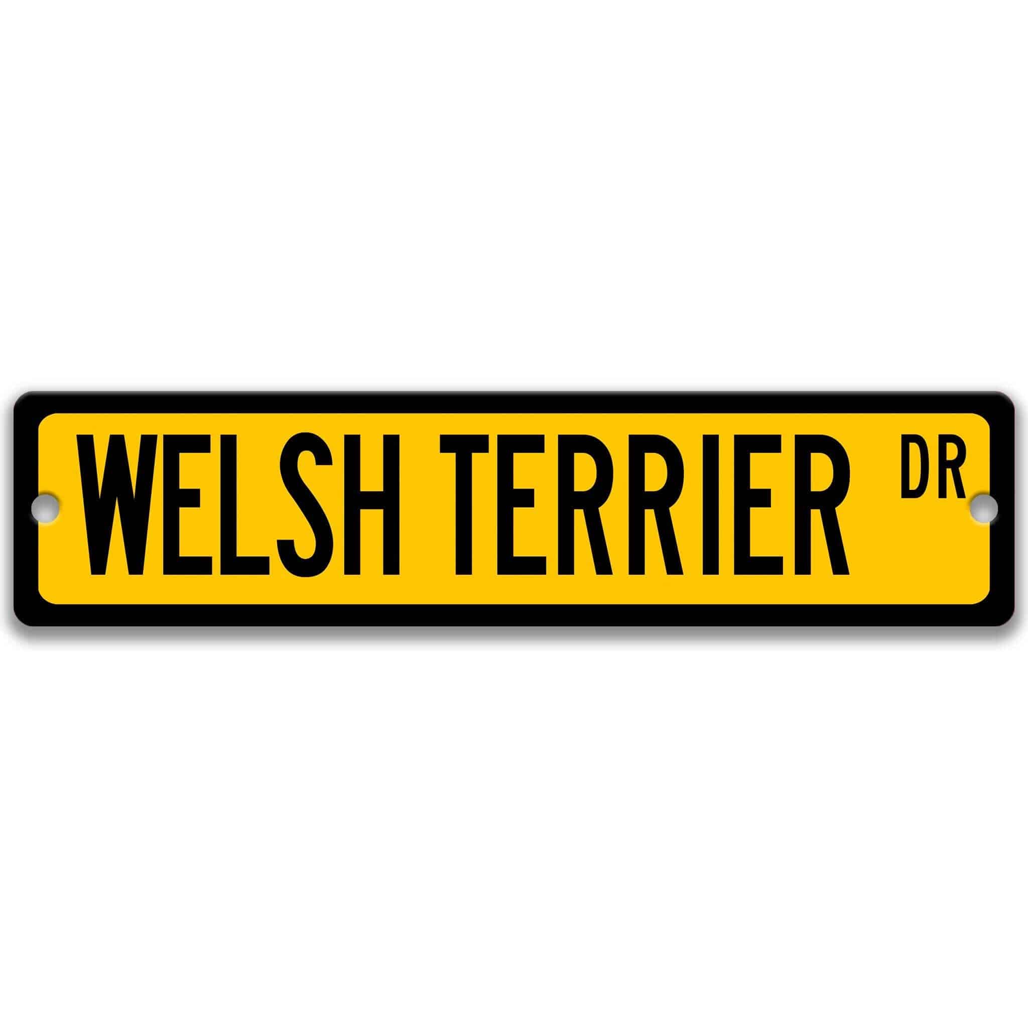 Welsh Terrier Dog Metal Street Sign