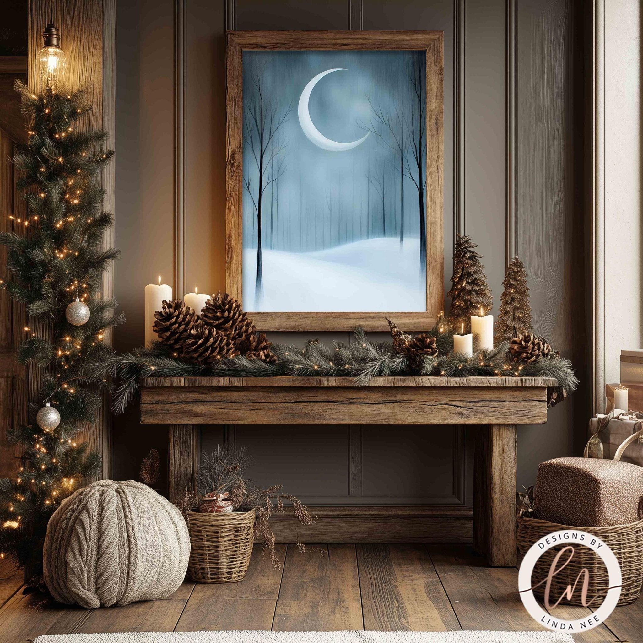 Winter Moonlit Forest Wall Art - Metal & Fine Art Decor