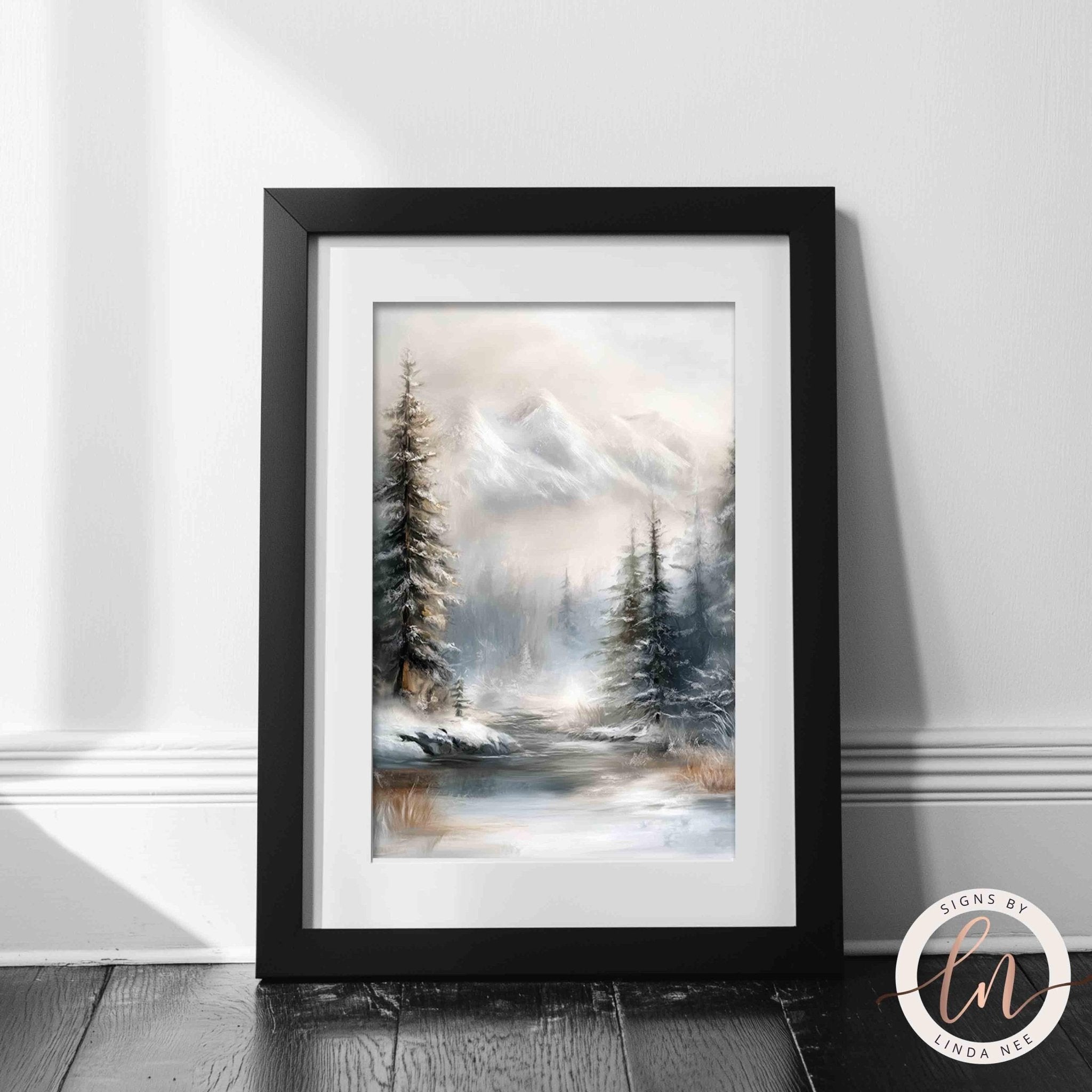 Winter Mountain Landscape Art - Metal & Fine Art Holiday Decor