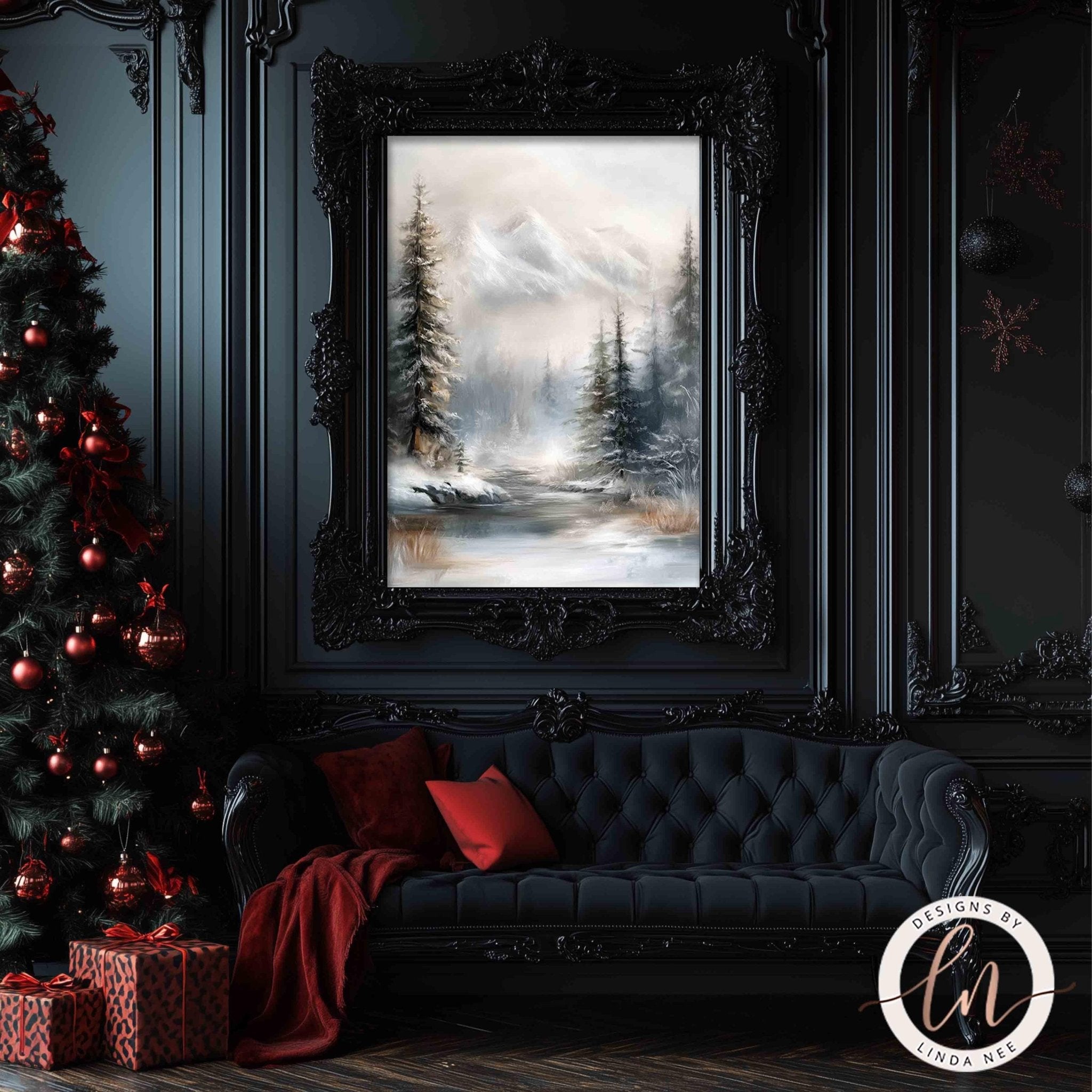 Winter Mountain Landscape Art - Metal & Fine Art Holiday Decor