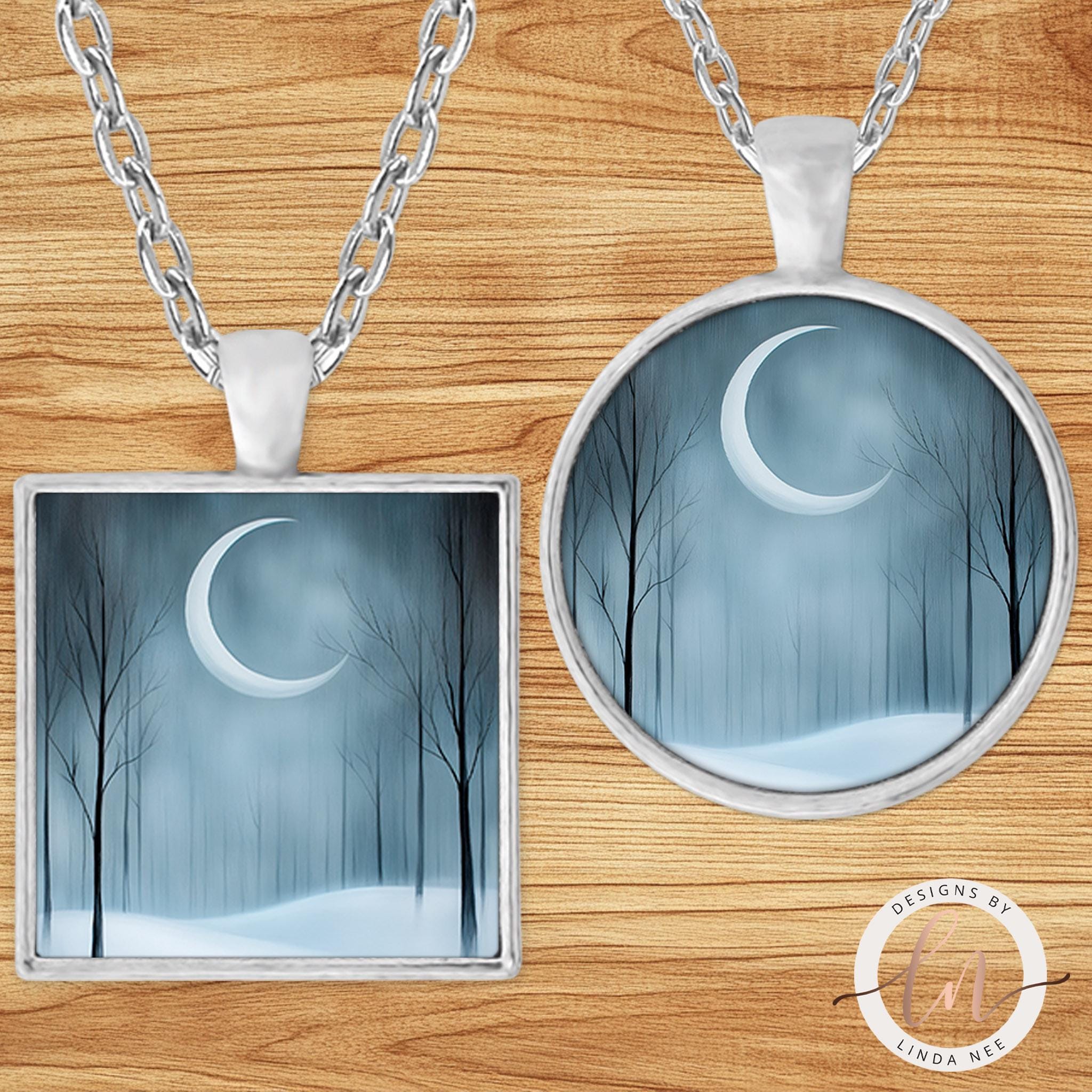 Winter Solstice Moon Necklace - Peaceful Snow Moon Pendantgifts