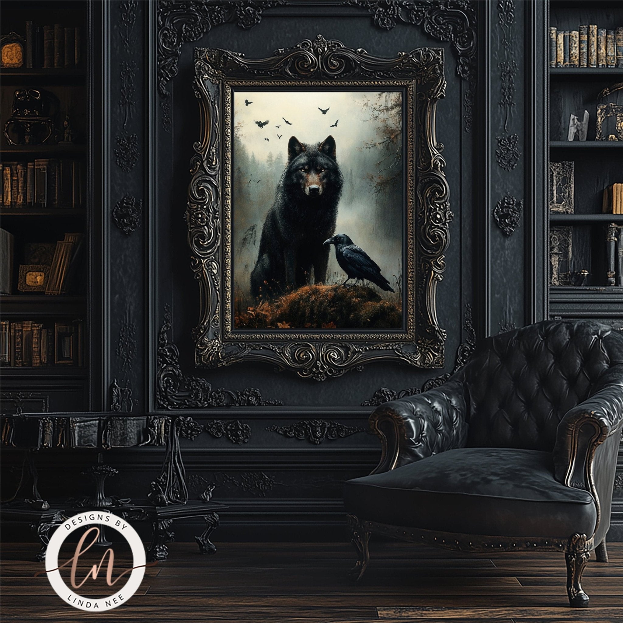 Wolf and Raven Wall Art - Metal or Fine Art Paper