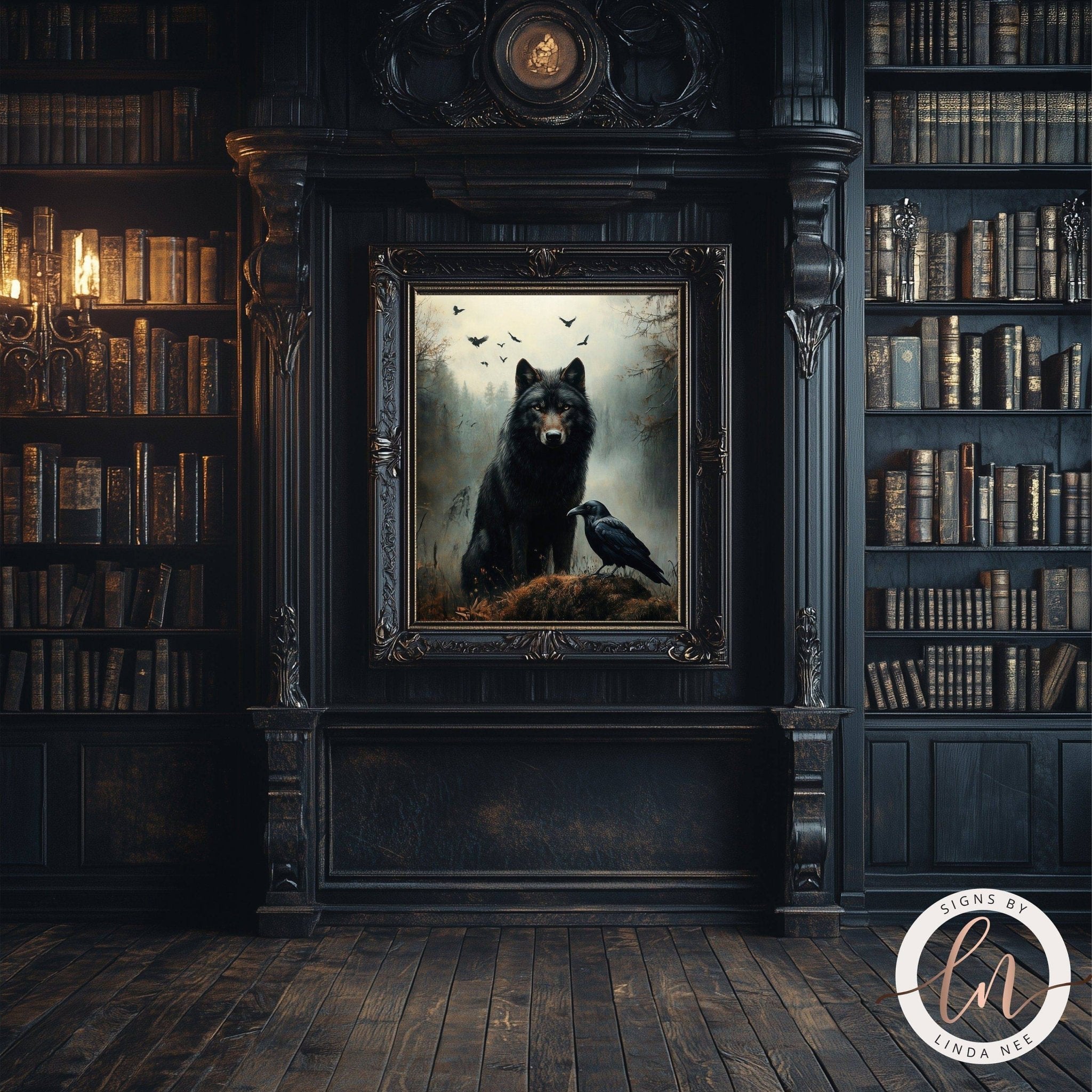 Wolf and Raven Wall Art - Metal or Fine Art Paper