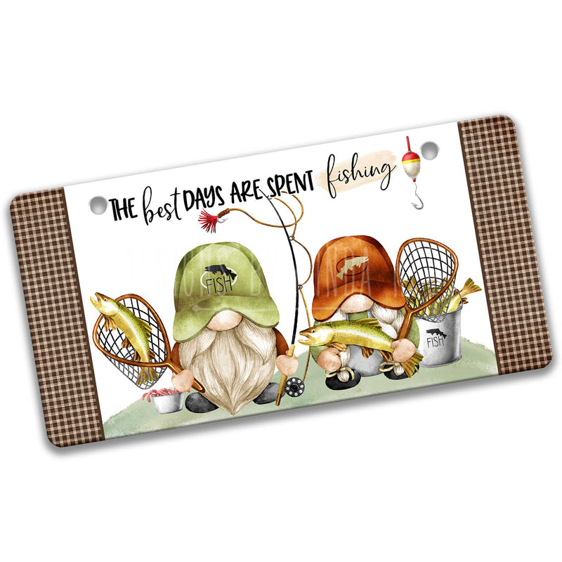 Fishing Gnome Couple Wreath Sign