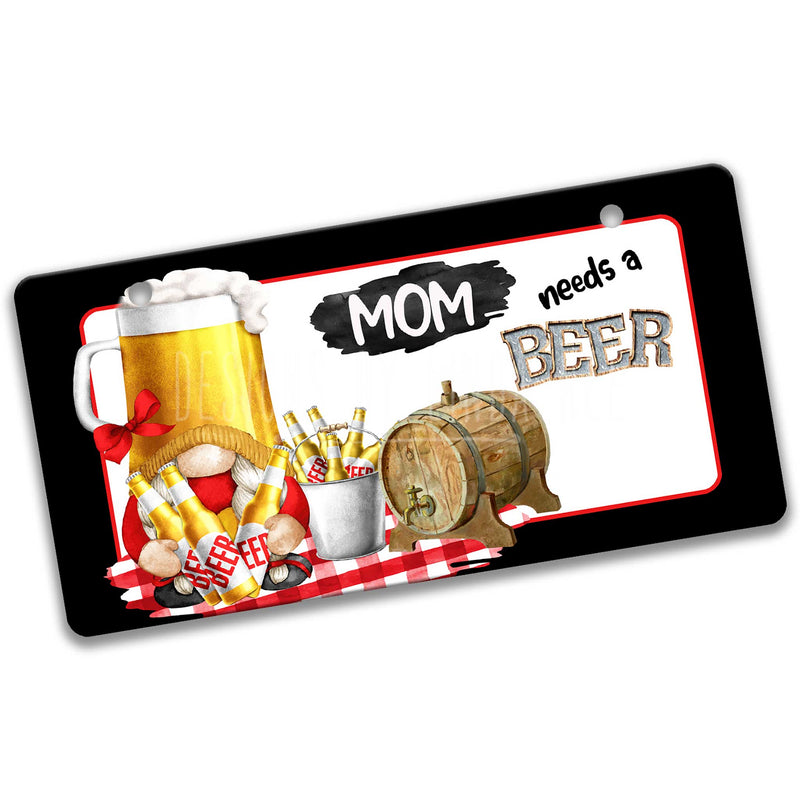 Mom Beer Gnome Wreath Sign