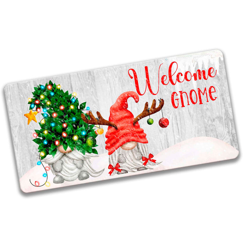 Welcome Gnome Christmas Light Antler & Tree Duo Sign