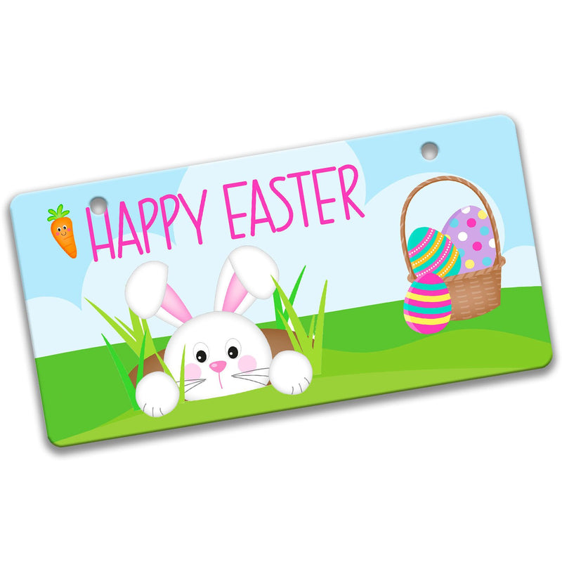 Bright Easter Bunny Scene 12"x6" Sign