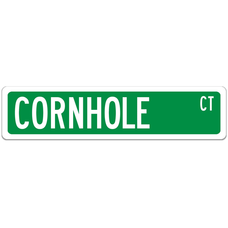 Cornhole Street Sign Green with white font