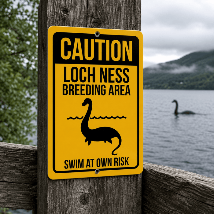 Lake Monster Metal Signs