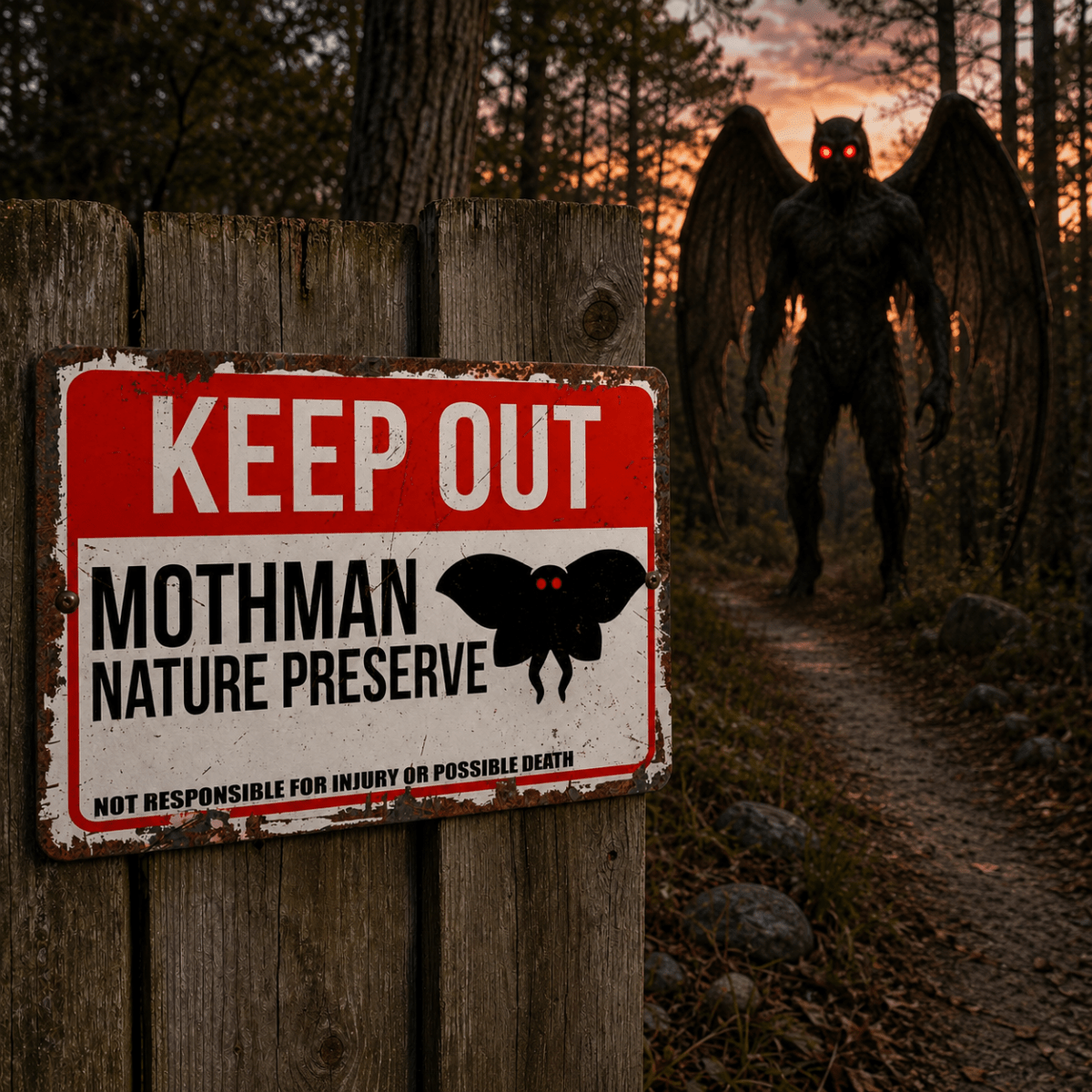 Mothman & Winged Cryptid Signs