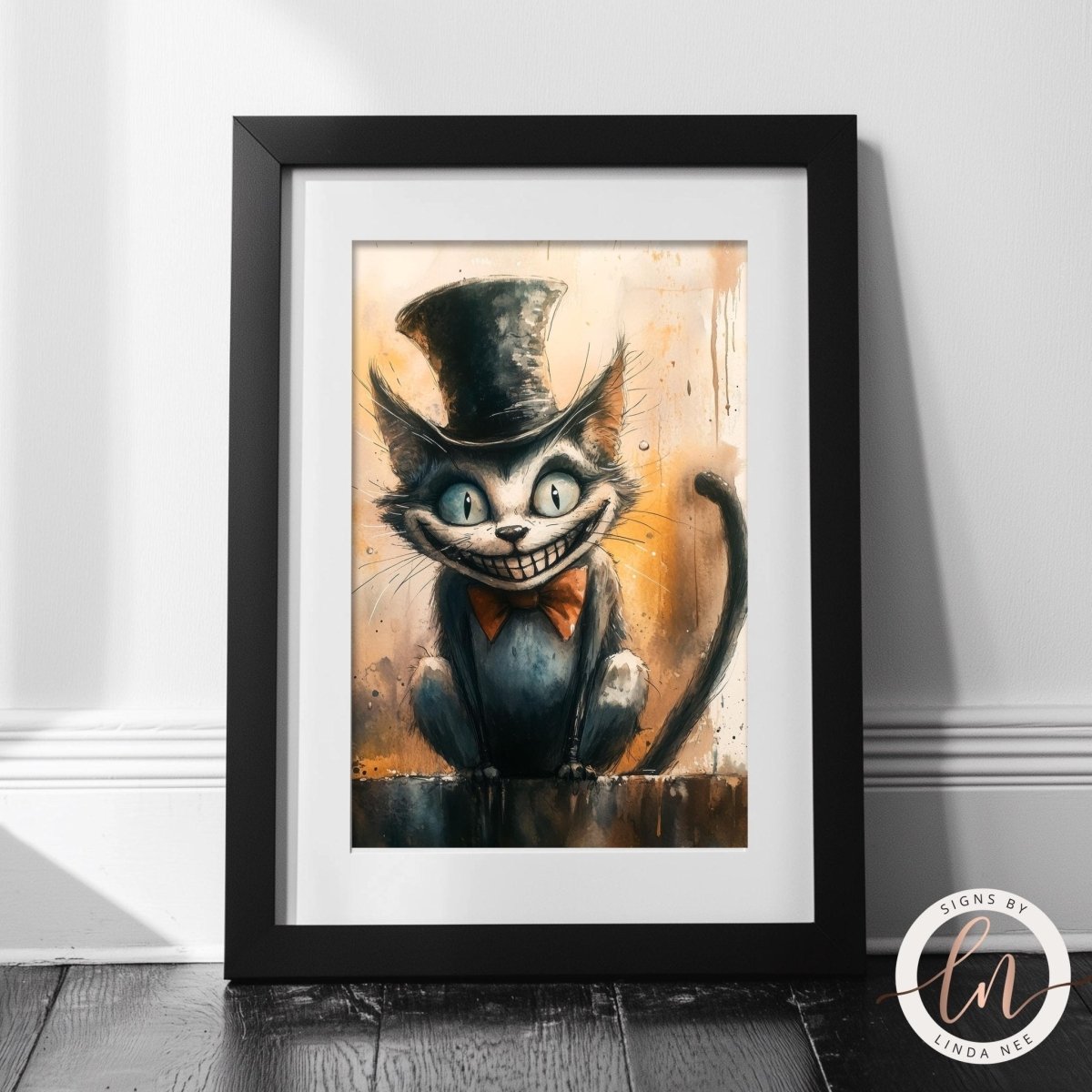 Cheshire Cat Art Grin, Whimsical Wonderland Decor