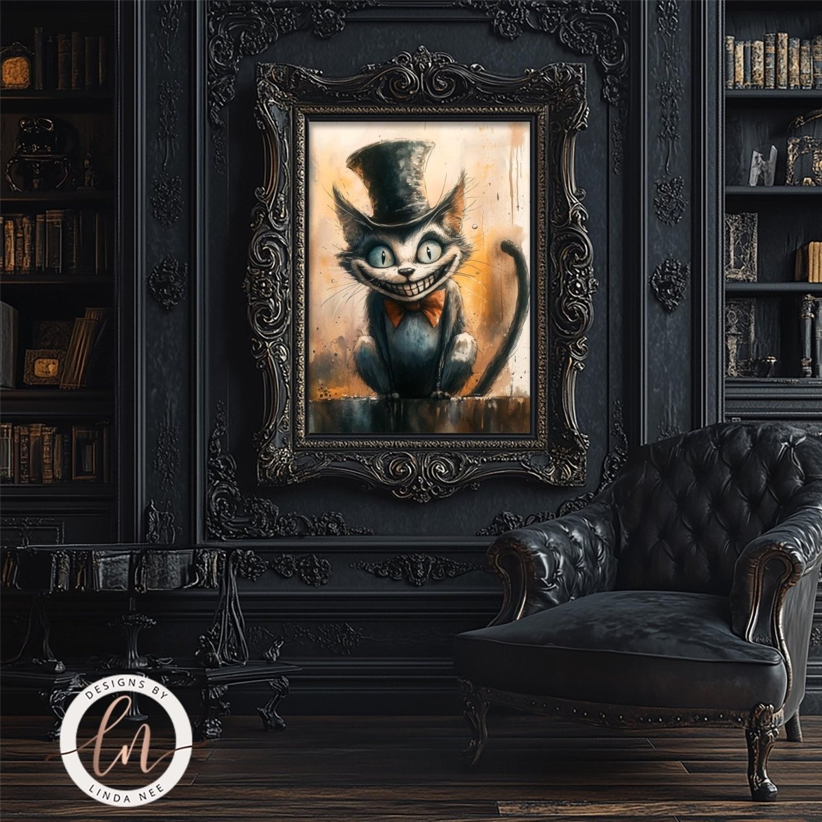 Cheshire Cat Art Grin, Whimsical Wonderland Decor