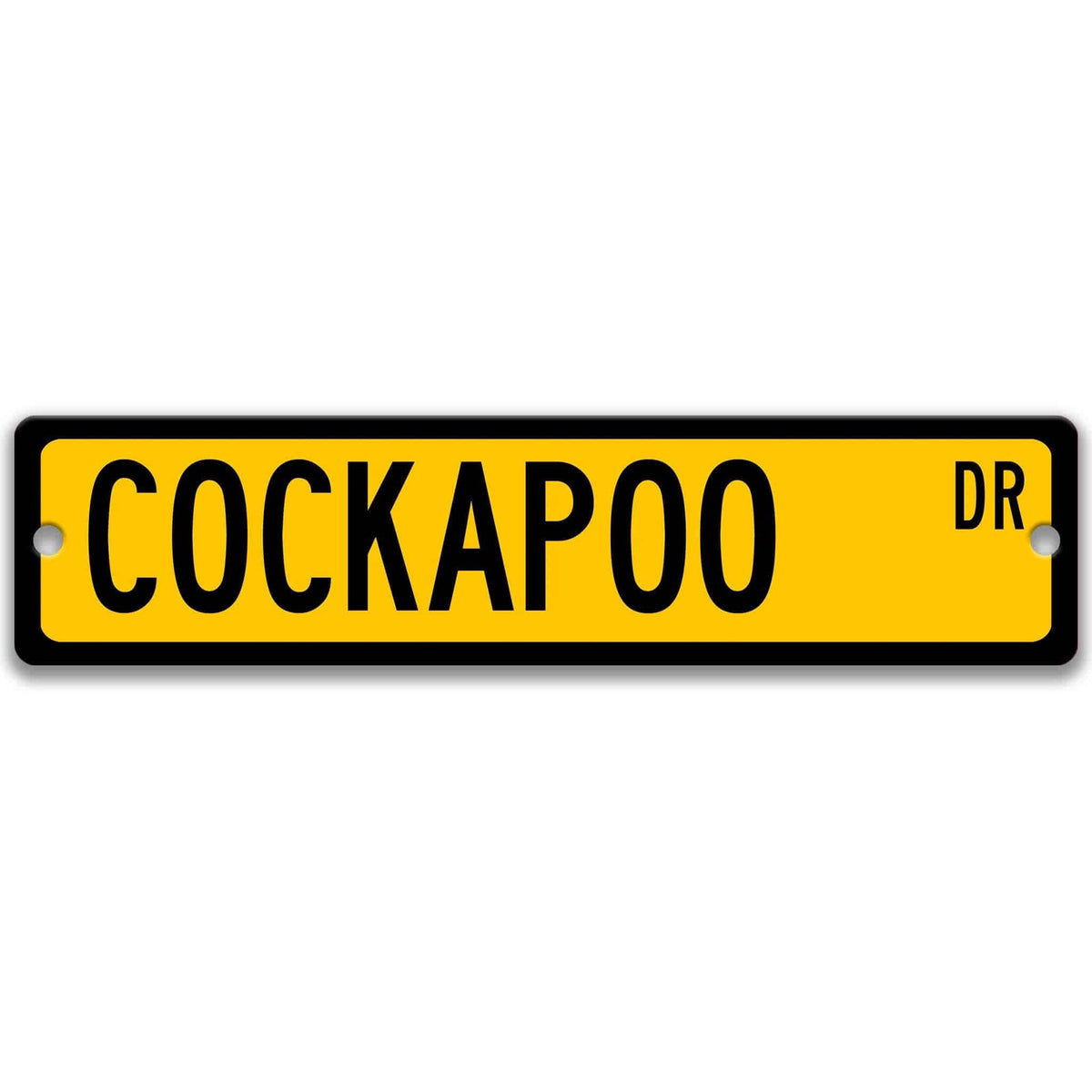 Gray Cockapoo DR aluminum street sign with black lettering
