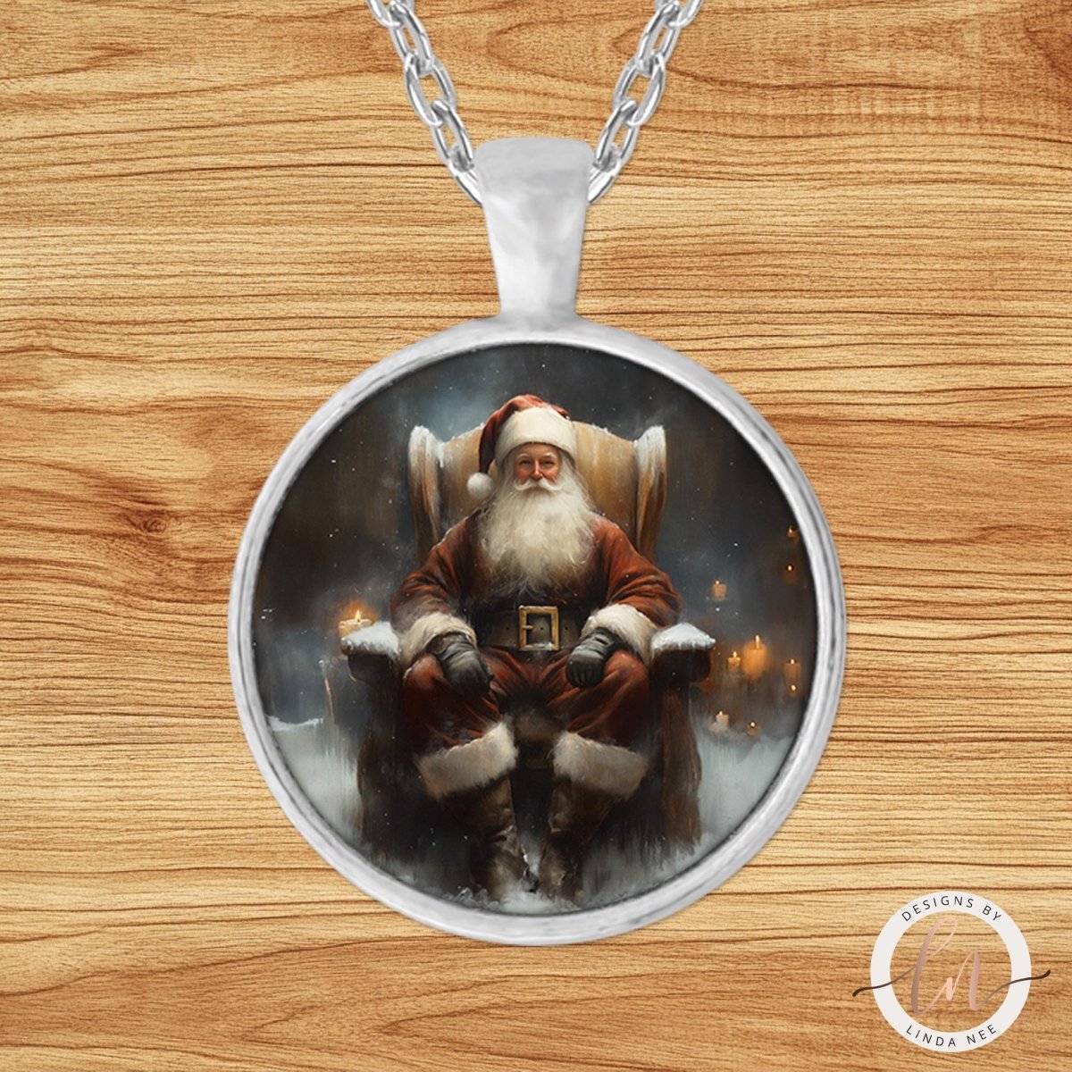 Father Christmas Candlelit Pendant Necklace