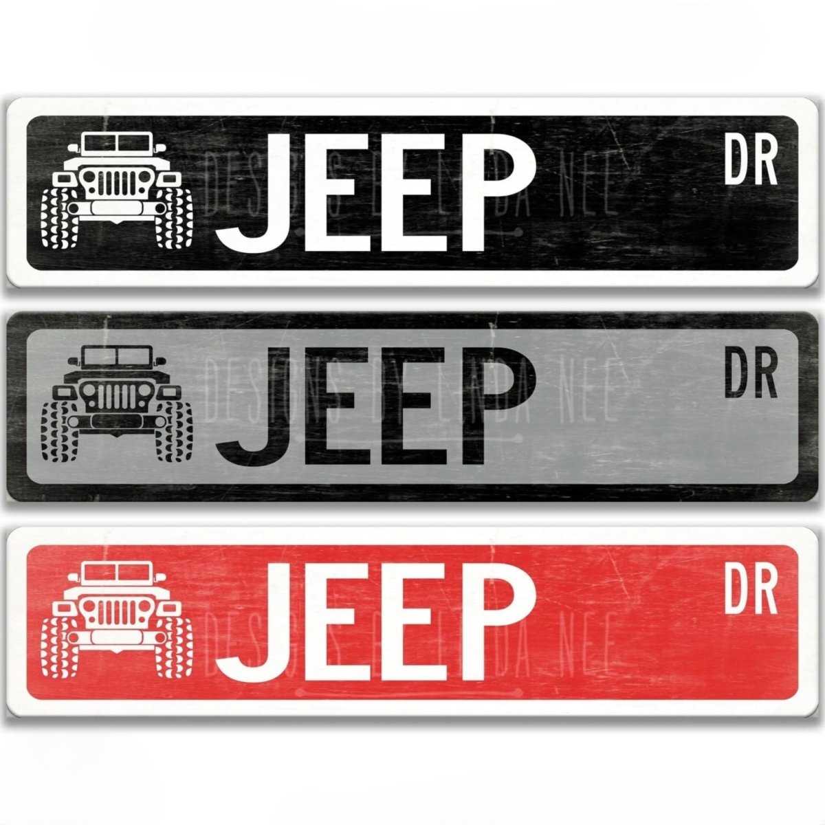 JEEP metal street sign, green aluminum DR street sign with white lettering