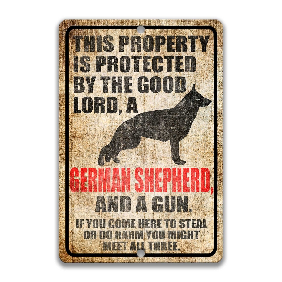 Funny German Shepherd Gun Owner Sign