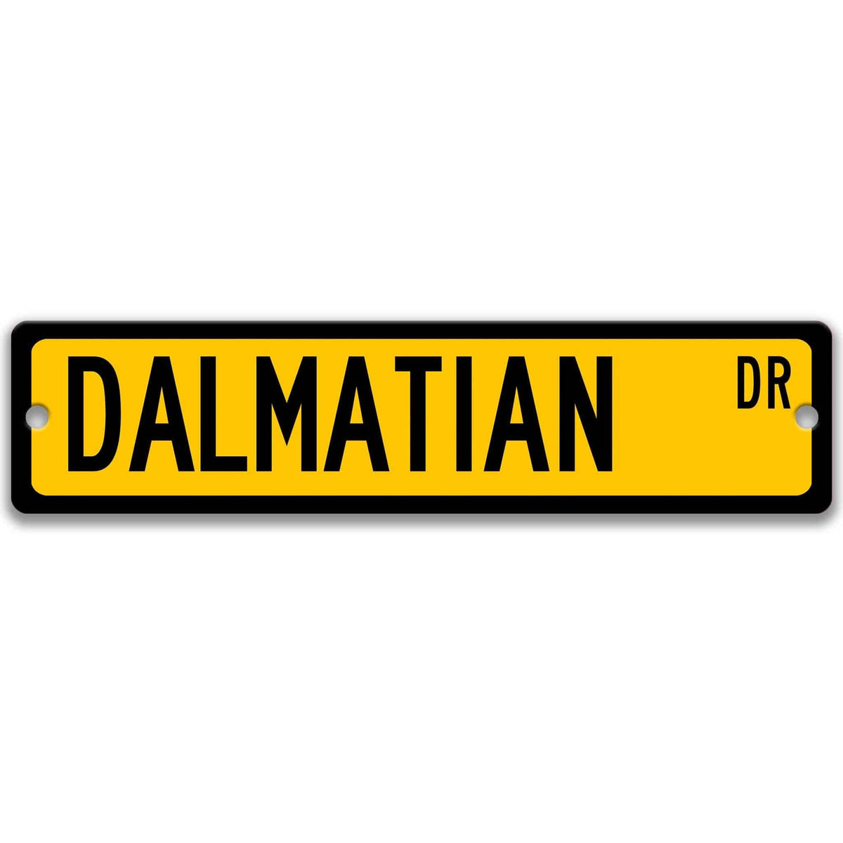 Green Dalmatian DR aluminum street sign with white lettering