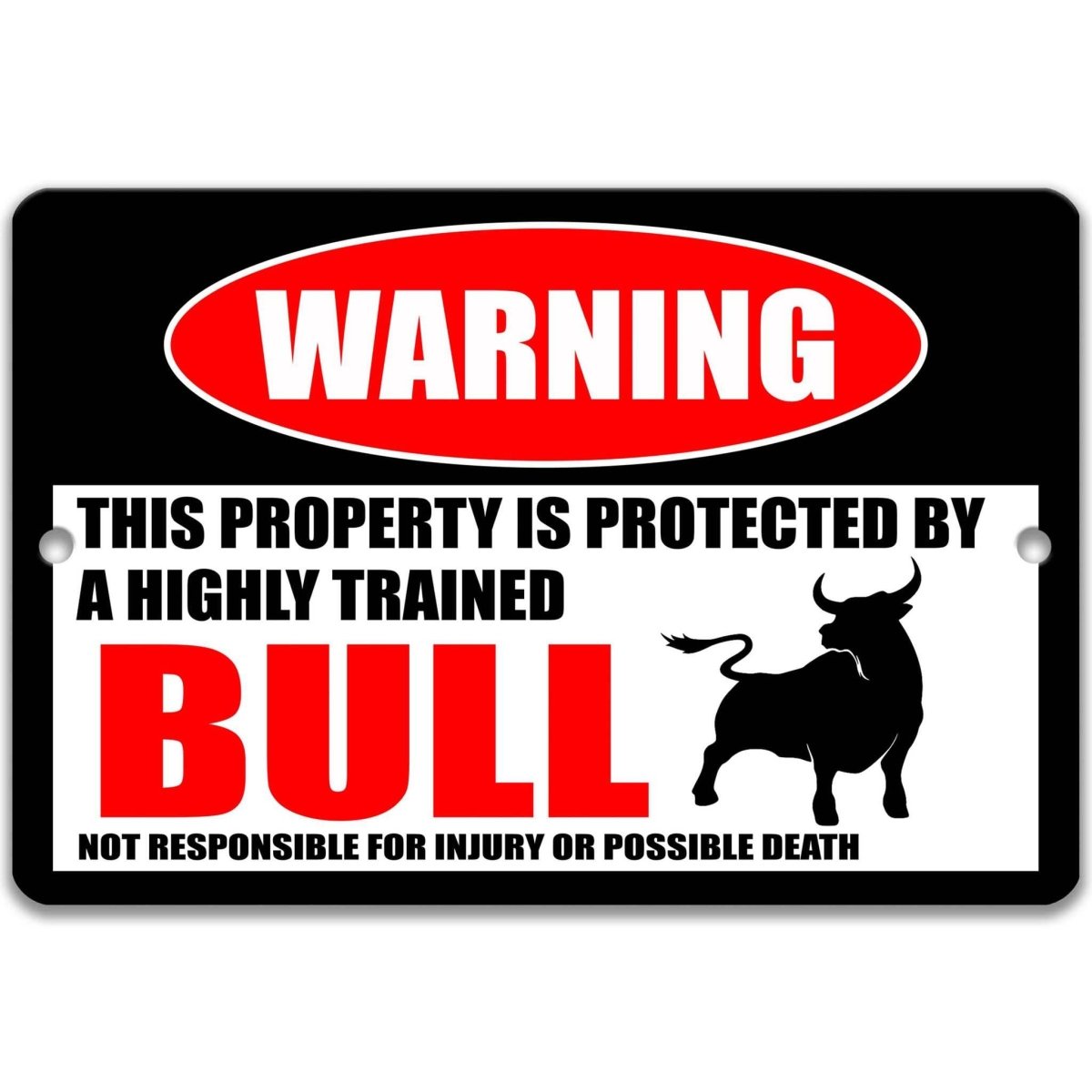 Bull Livestock Warning Metal Sign