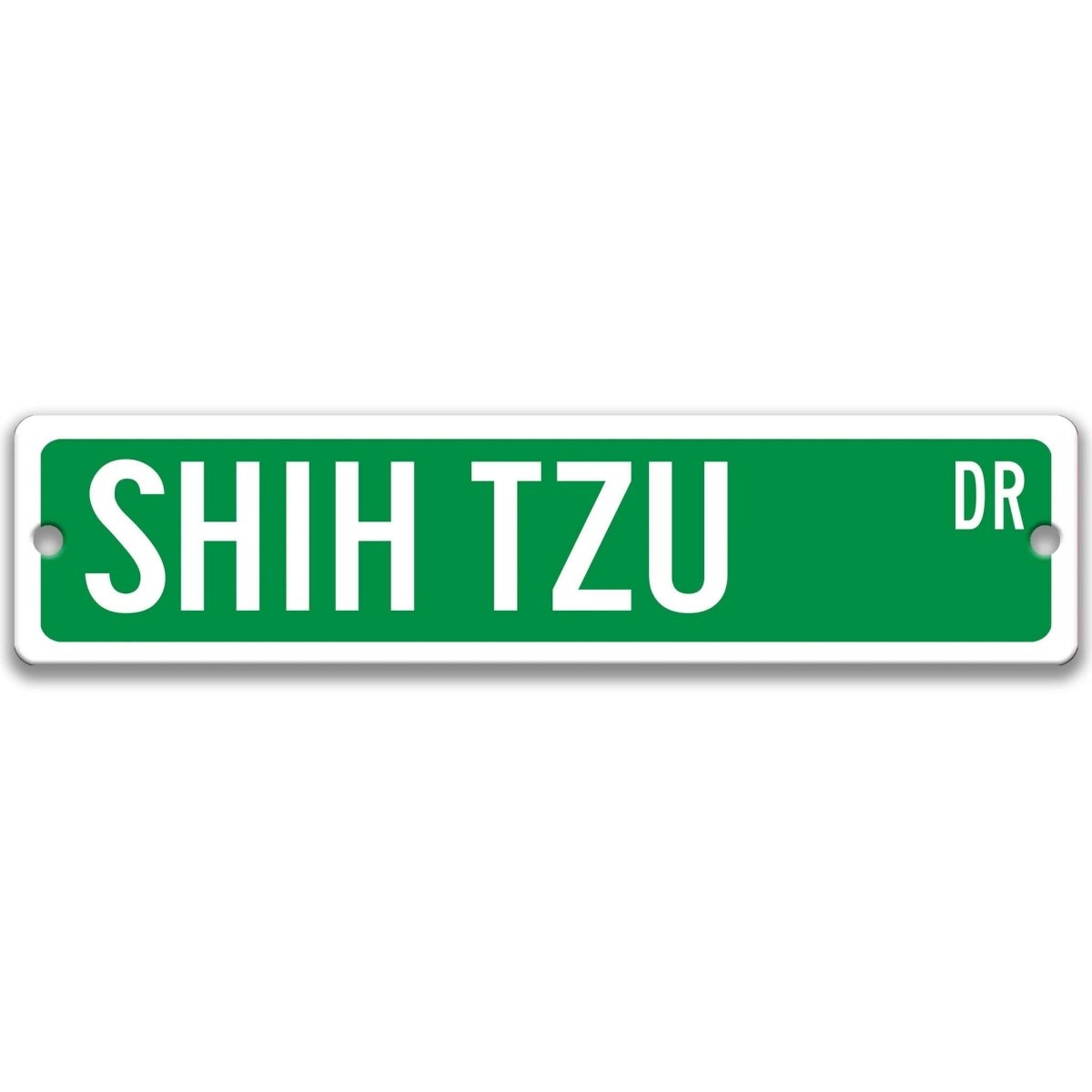 Brown Shih Tzu DR aluminum street sign with white lettering