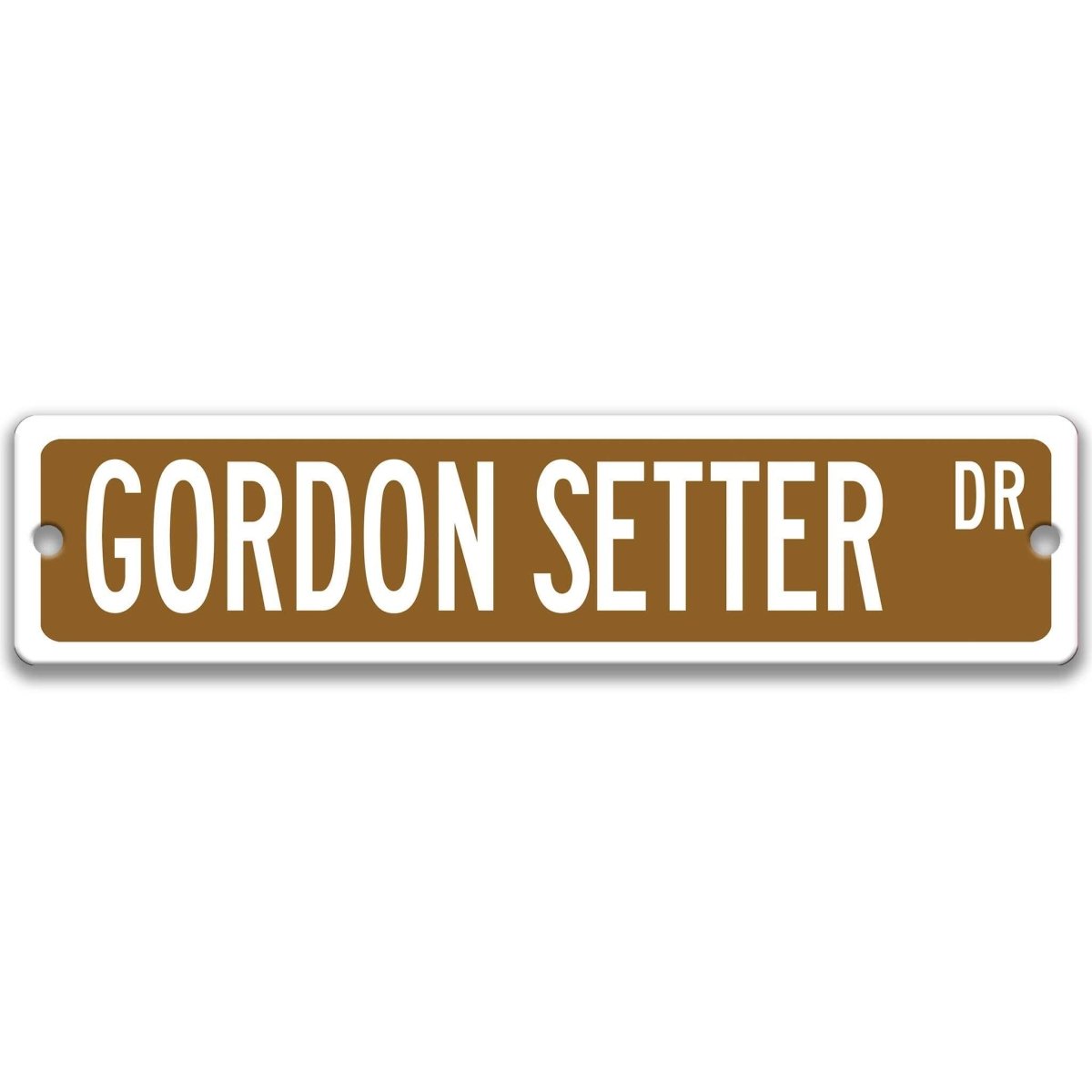 Blue Gordon Setter DR aluminum street sign with white lettering