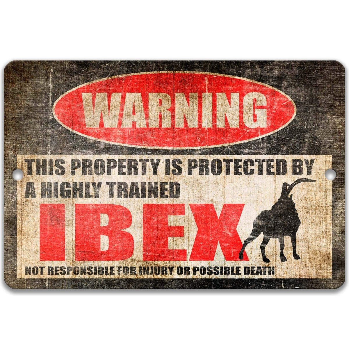 Funny Ibex Outdoor Warning Sign