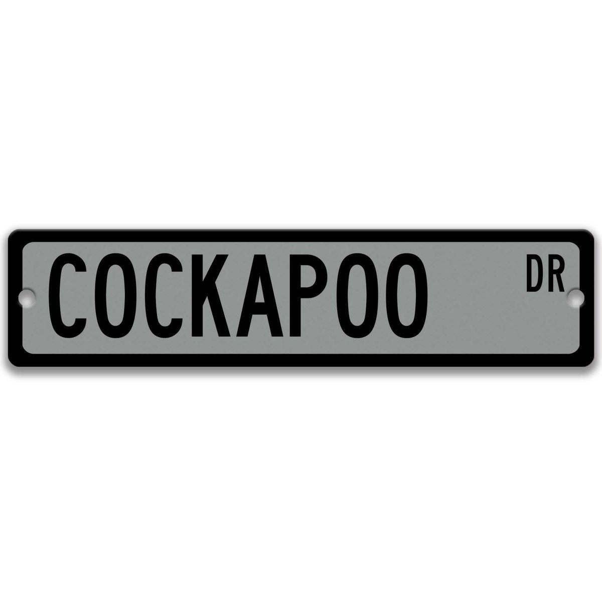 Blue Cockapoo DR aluminum street sign with white lettering