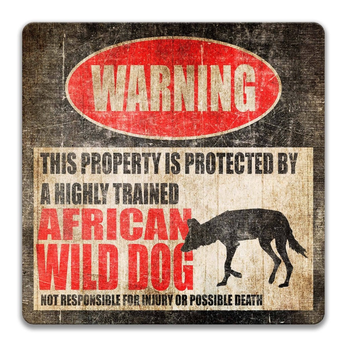 African Wild Dog Area Warning Sign