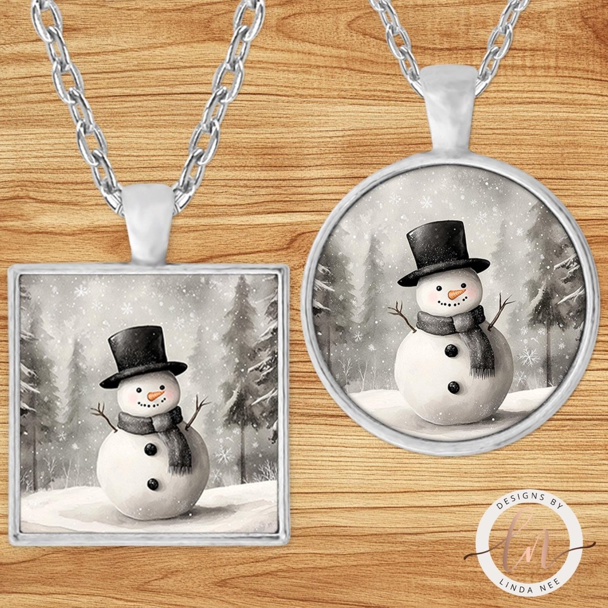 Vintage Snowman Pendant Necklace