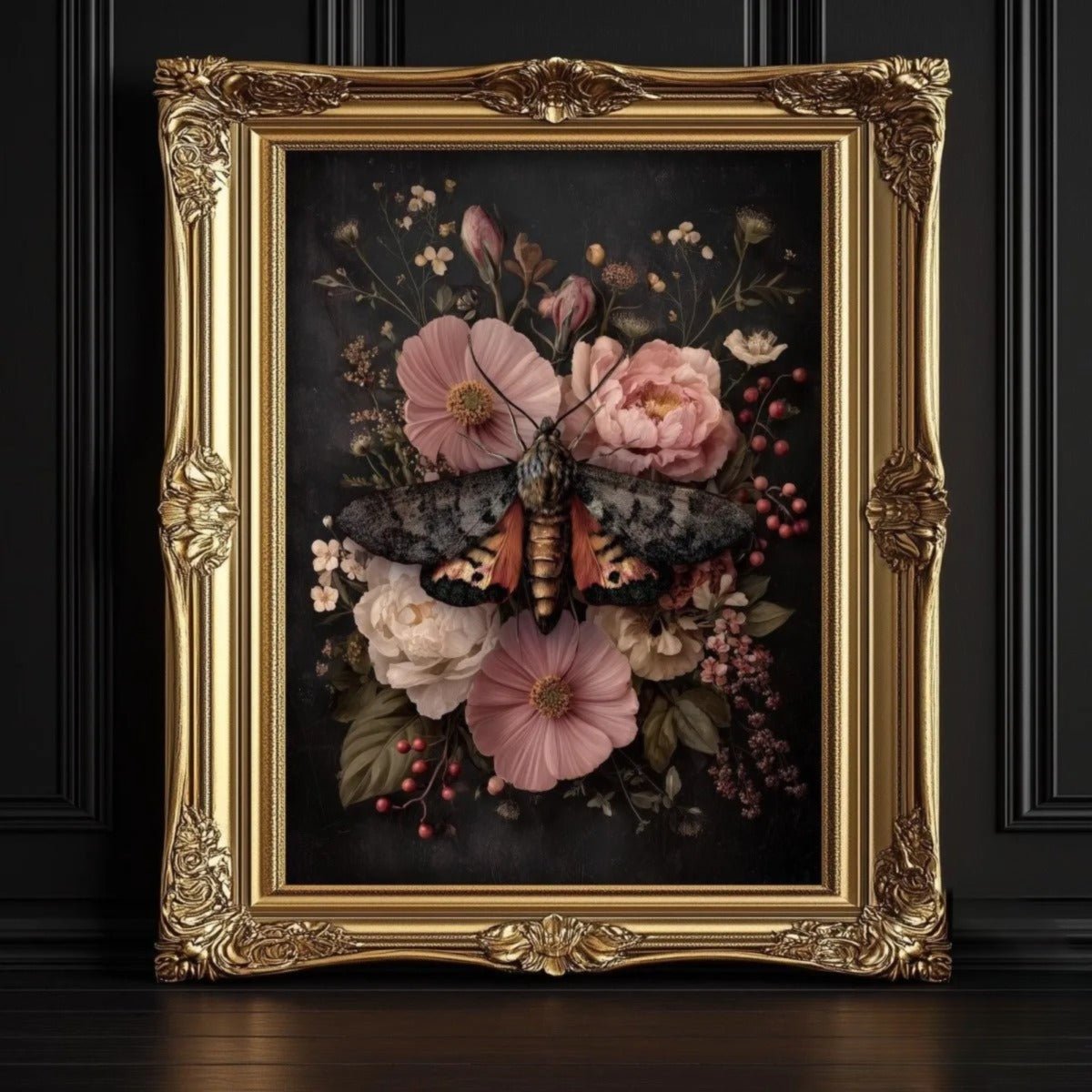 Colorful butterfly resting on a full floral arrangement