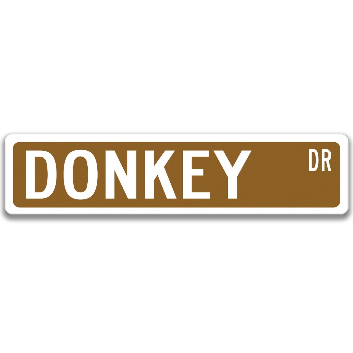 Donkey metal street sign with black donkey silhouette, customizable background color, heavy gauge aluminum