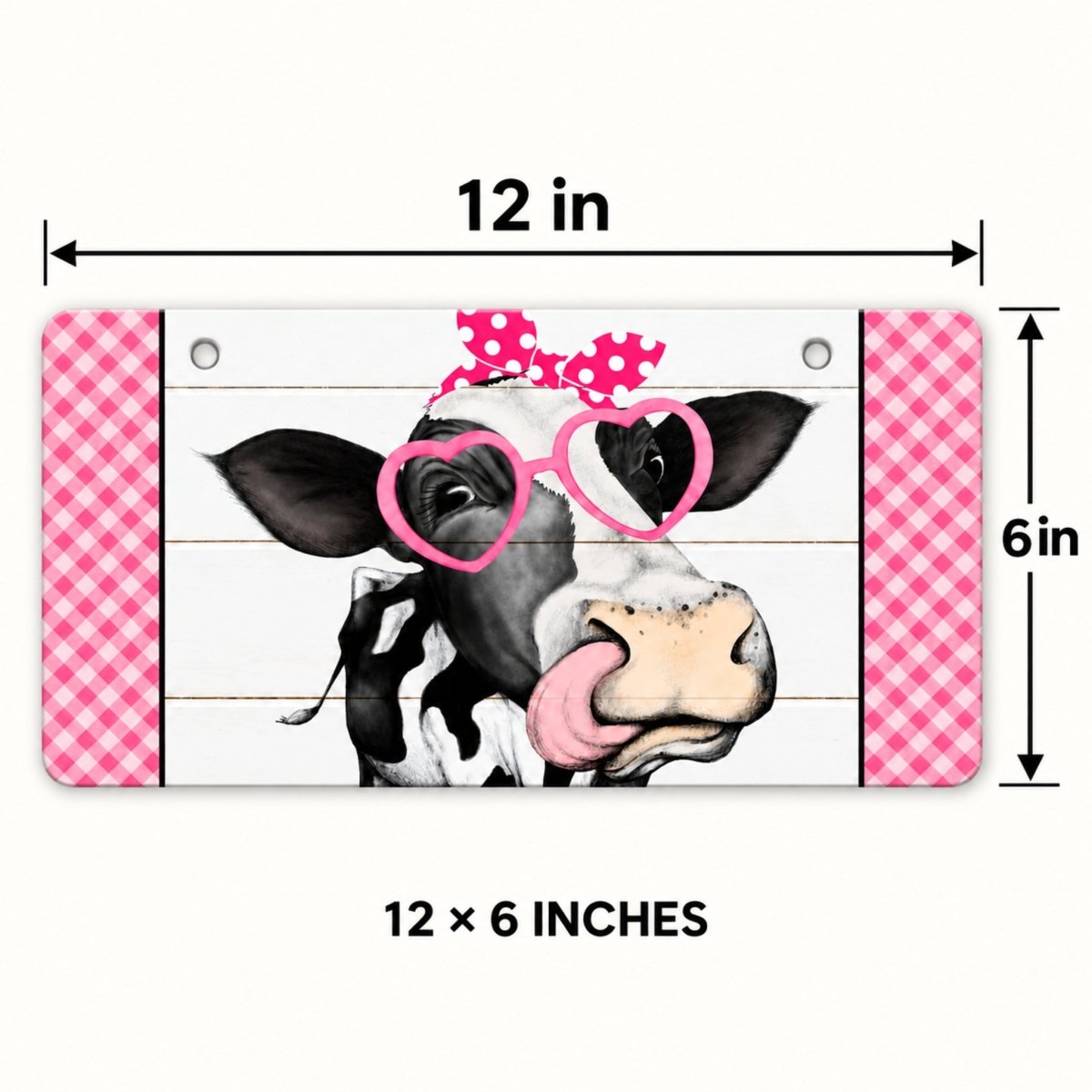 Close view of the Pink Heifer sign artwork